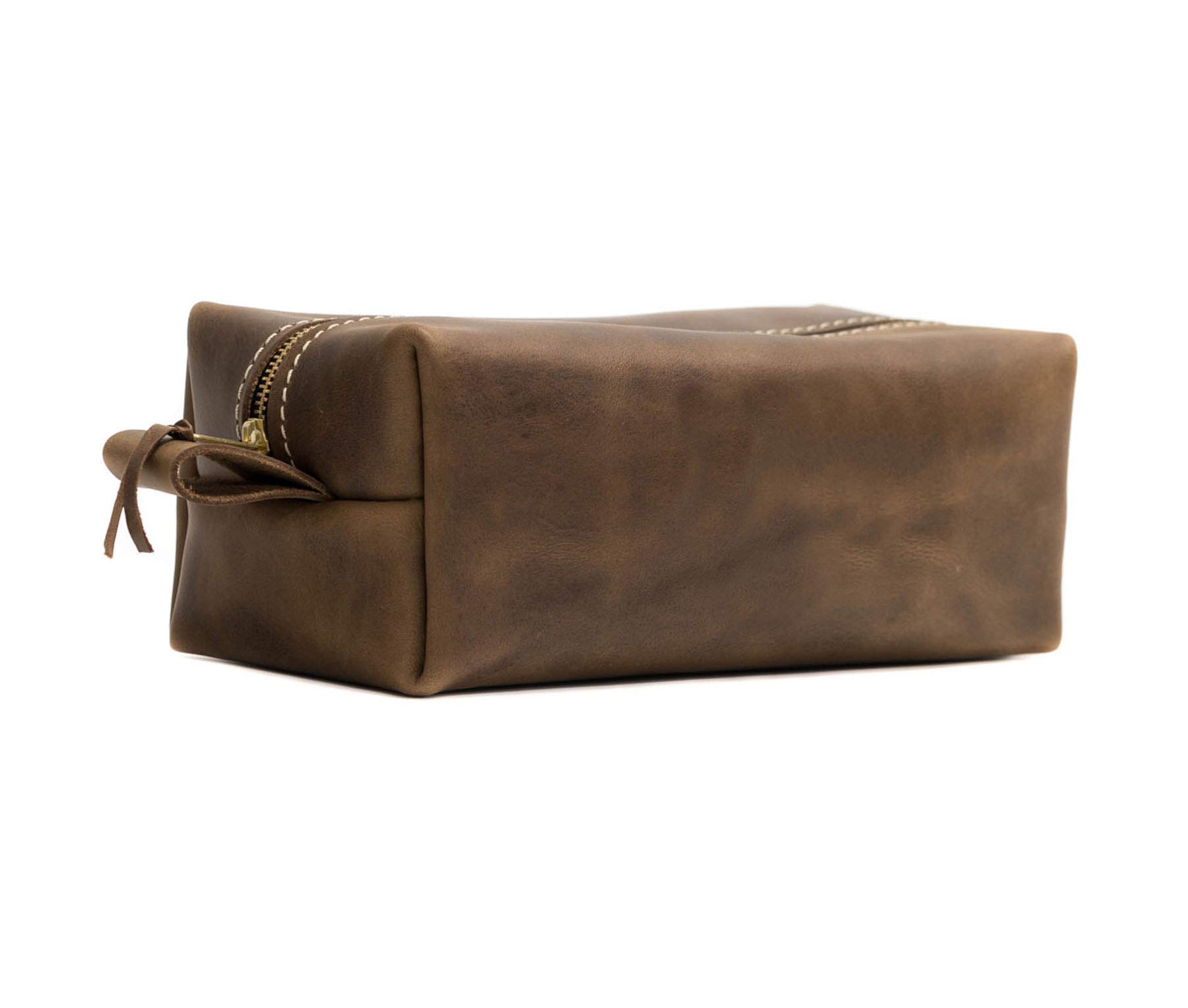 SAN TAN Handmade Genuine Leather Toiletry Bag Travel Dopp Kit ~ Made in the USA (X-Large, Desert Sand)