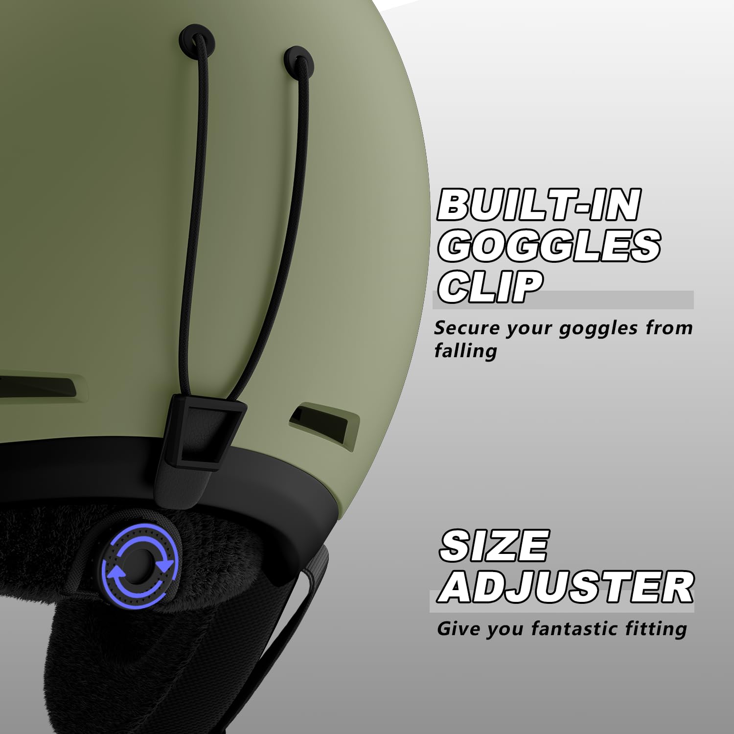 LANOVA Ski Helmet - Snowboard Helmet for Men, Women & Youth, Adjustable Fit Snow Helmet with 8 Vents, Shockproof/Windproof Protective Gear for Skiing, Snowboarding (Green, Medium)