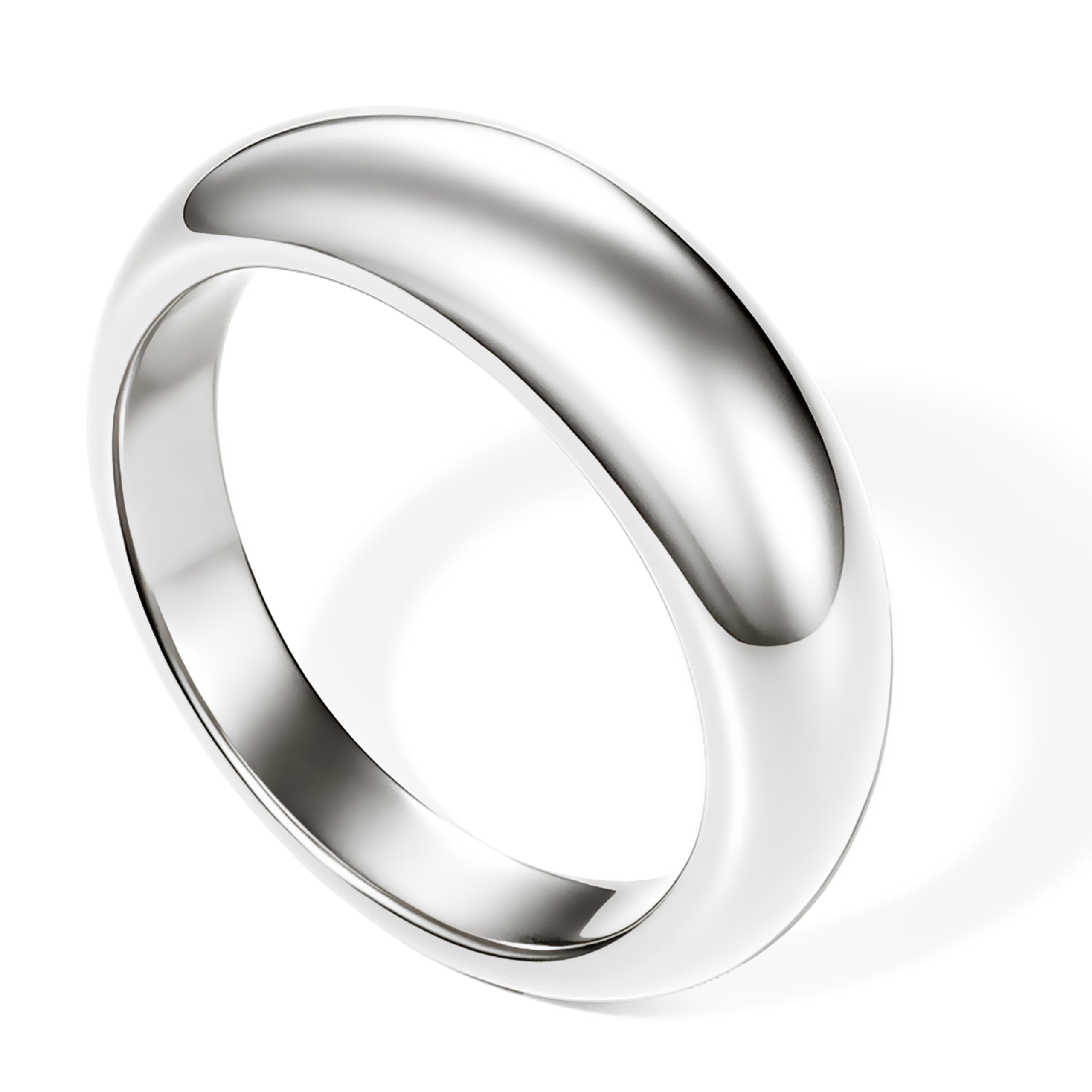 Non Tarnish Gold Chunky Rings for Women, 14K Gold Plated Statement Dome Rings Stacking Silver, Adjustable Mens Eternity Wedding Band Mixed Metal