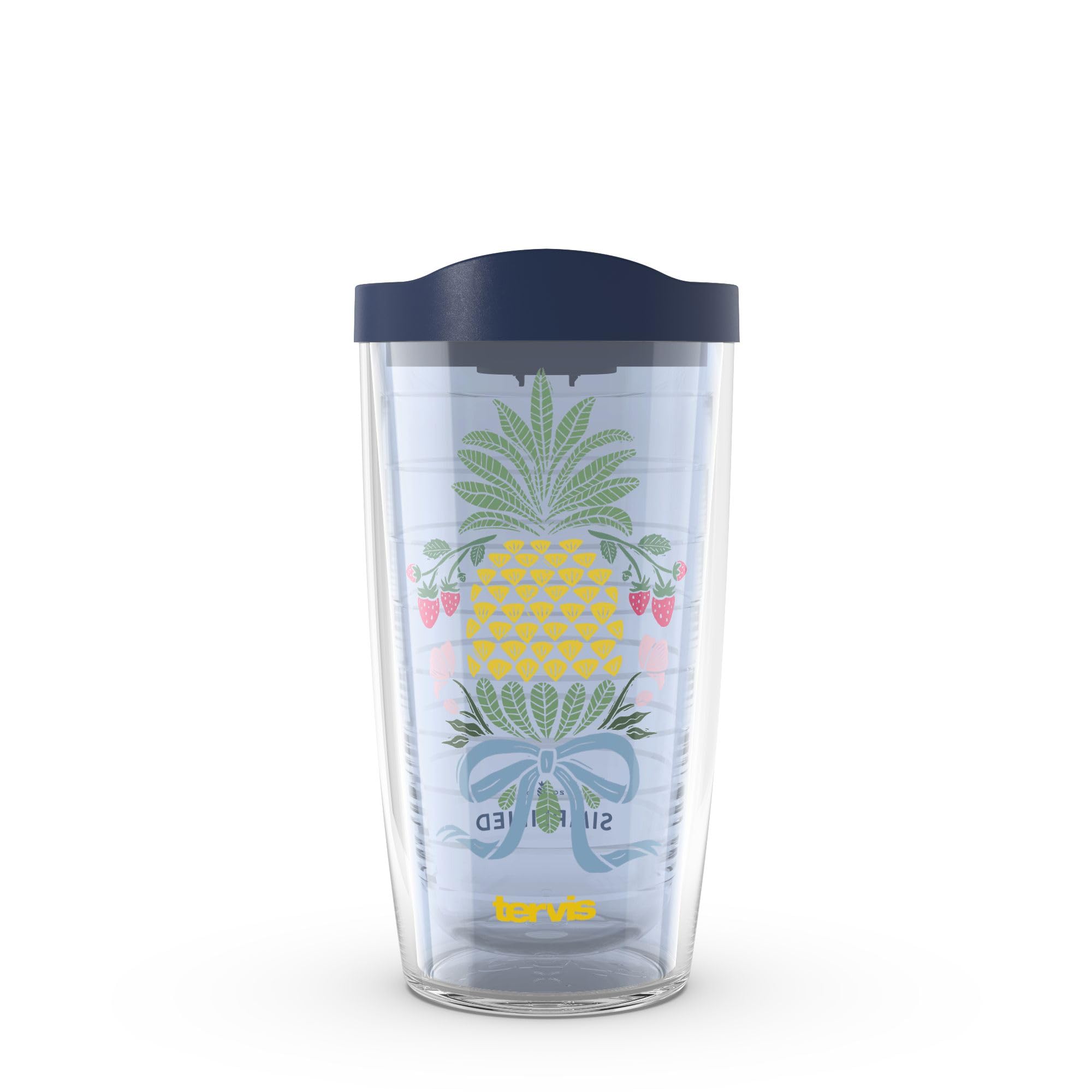 Gobelet isotherme double paroi fabriqué aux USA motif jardin ananas