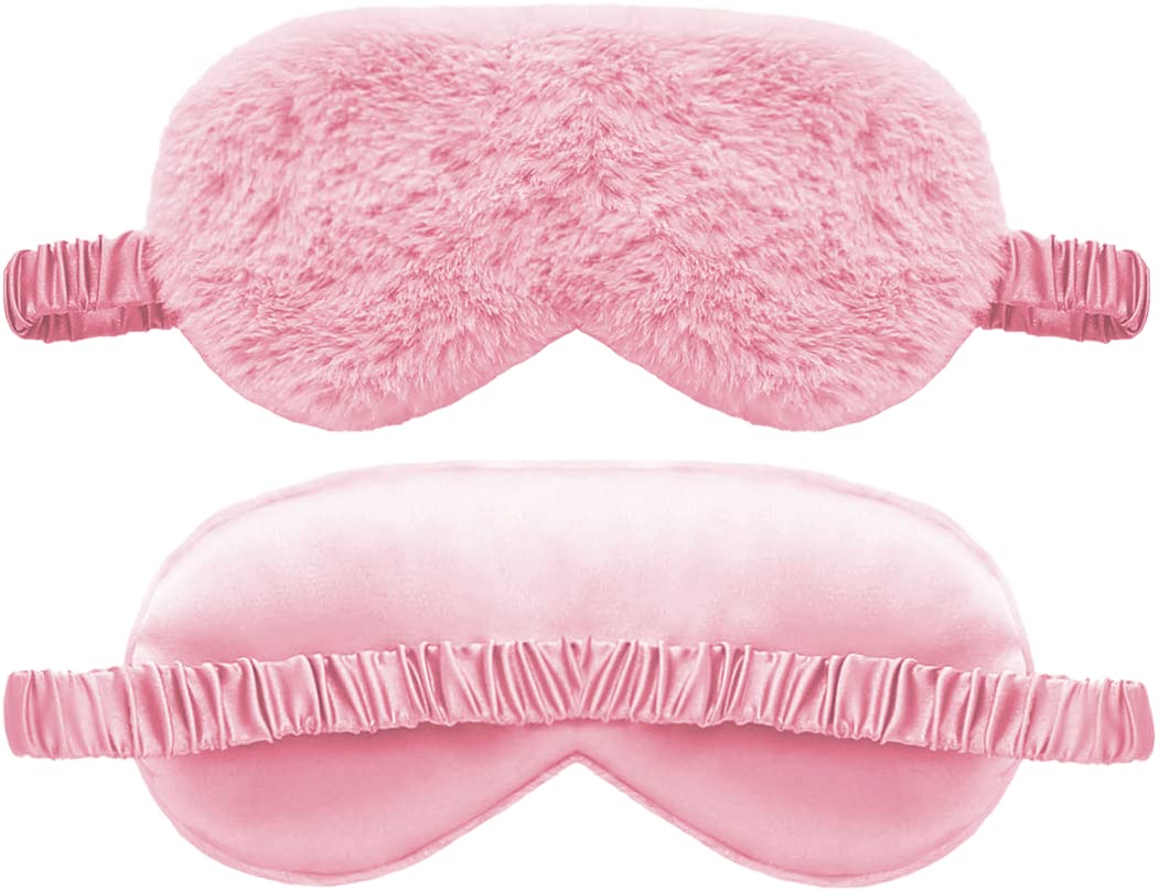 SILENCIO Plush Sleep Eye Mask, Blackout Eye Cover, Soft Comfortable Sleep Feathre Fur Eye Mask, with Elastic Strap, Eye Mask for For Sleeping, Travelling, Relaxation, Blind Fold & Meditation (Pink) (B0BTW63562) Amazon Price History, Amazon Price Tracker