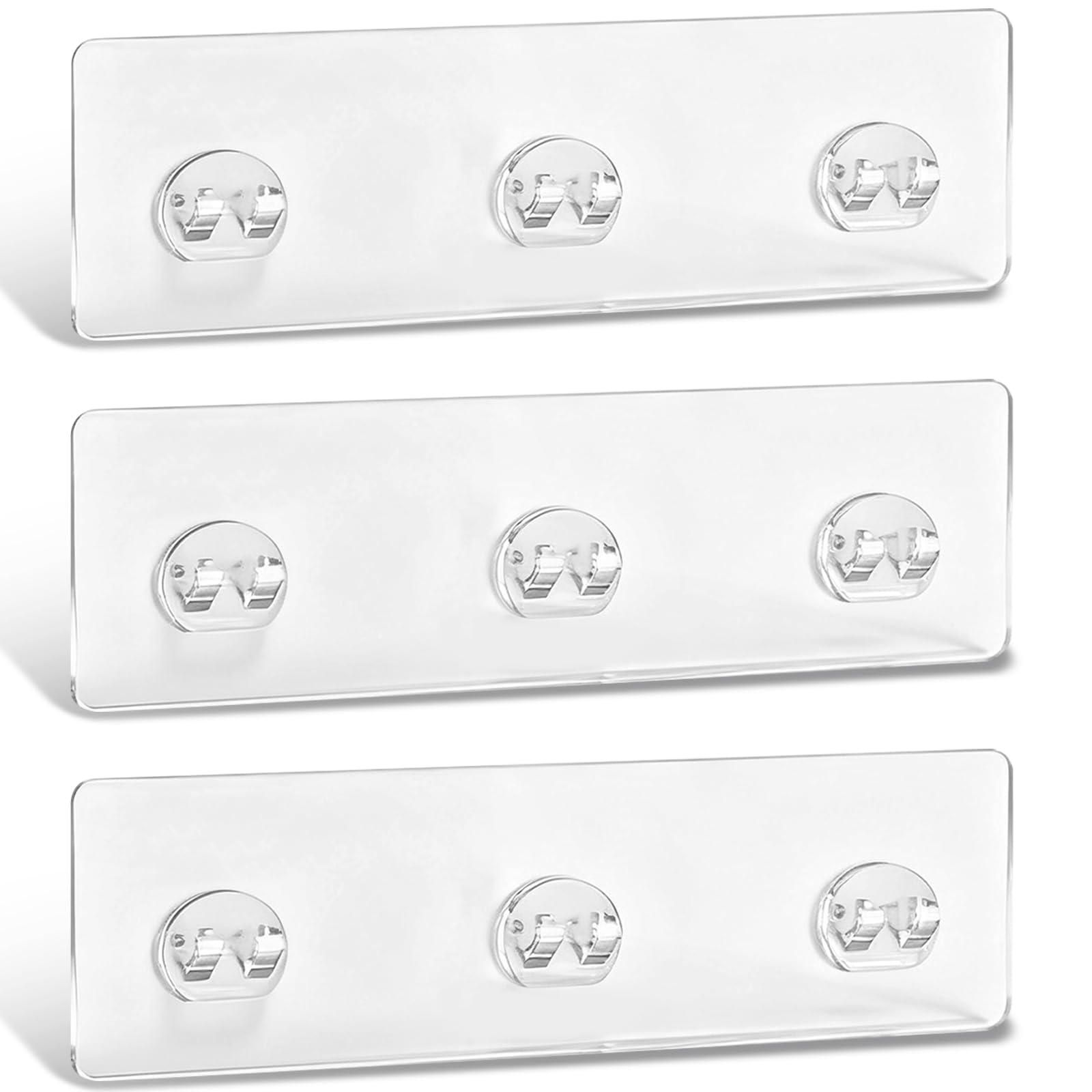 3PCS Shower Shelves Adhesive Replacement Strong Adhesive Duty Waterproof Transparent PC Material No Drill Needed Holds 45 lbs