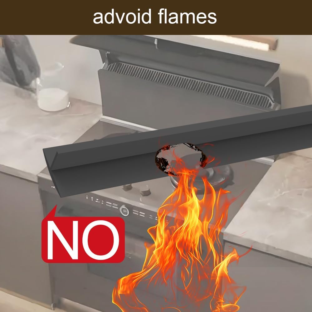 Silicone Stove Counter Gap Cover,30 Inches (for 0.2-1 inch Gap) Extra Long Kitchen Range Gap Filler,Heavy 10 oz, Cut to Any Size 21&25 (Set of 2,Black)