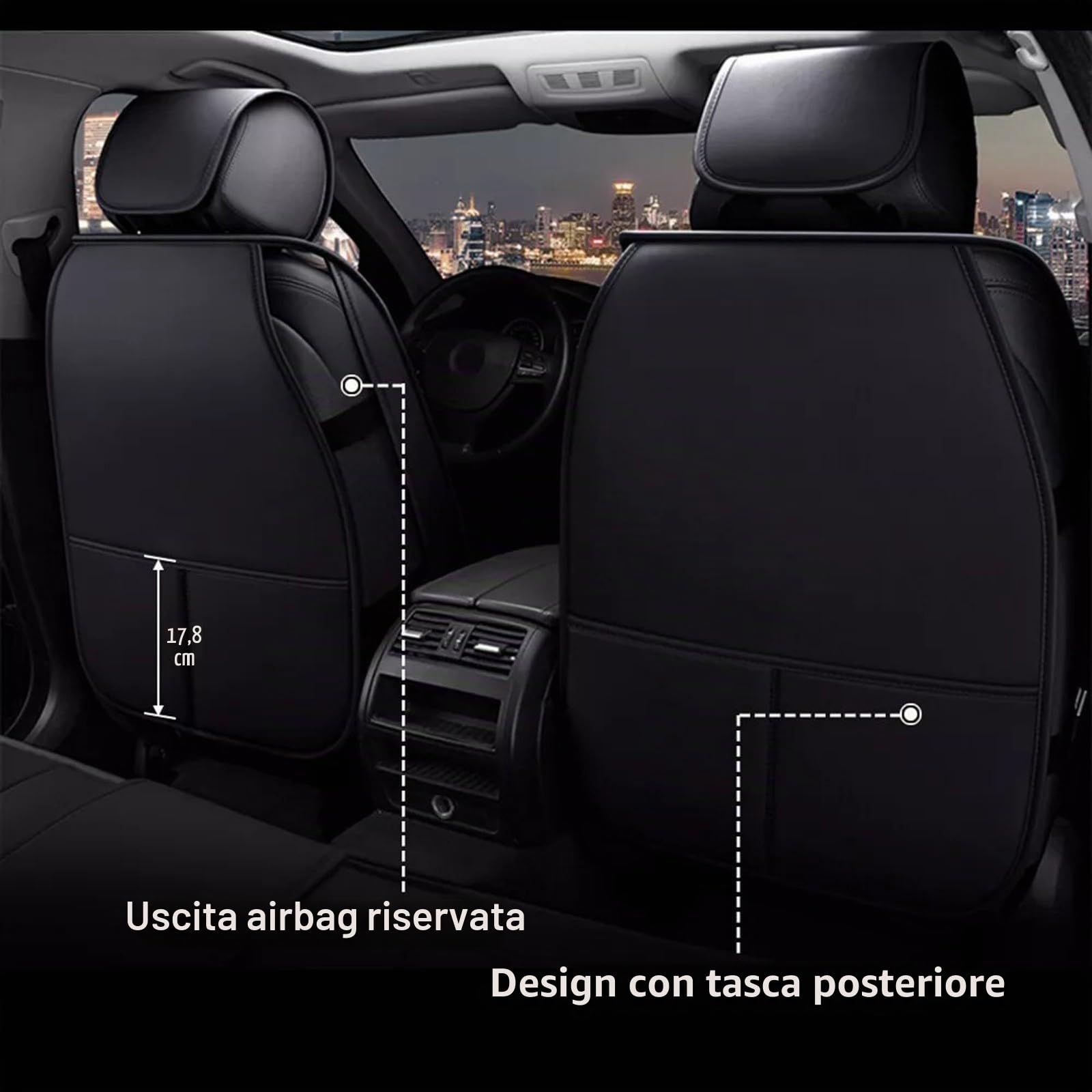 SePkus Coprisedile Auto per 𝗧𝗼yota Corolla E210 Touring Sports,Coprisedile per Auto Coprisedile in Pelle PU Set Completo di Accessori Interni per Auto,Compatibile con Airbag