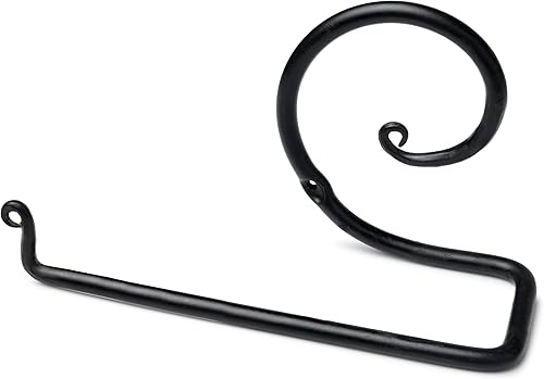 Miniatura 2 de GoCraft Soporte de papel higiénico de baño hecho a mano, dispensador de metal forjado de hierro forjado montado en la pared, almacenamiento rústico