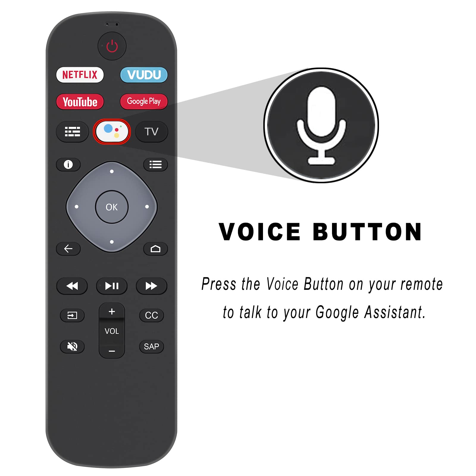 URMT26RST004 Voice Replacement Remote fit for Philips TV 65PFL5504/F7 65PFL5604/F7 65PFL5704/F7 65PFL5766/F7 50PFL5766/F7 43PFL5766/F7 55PFL5766/F7 50PFL5806/F7 32PFL5505/F7 75PFL5704/F7 65PFL5604/P7