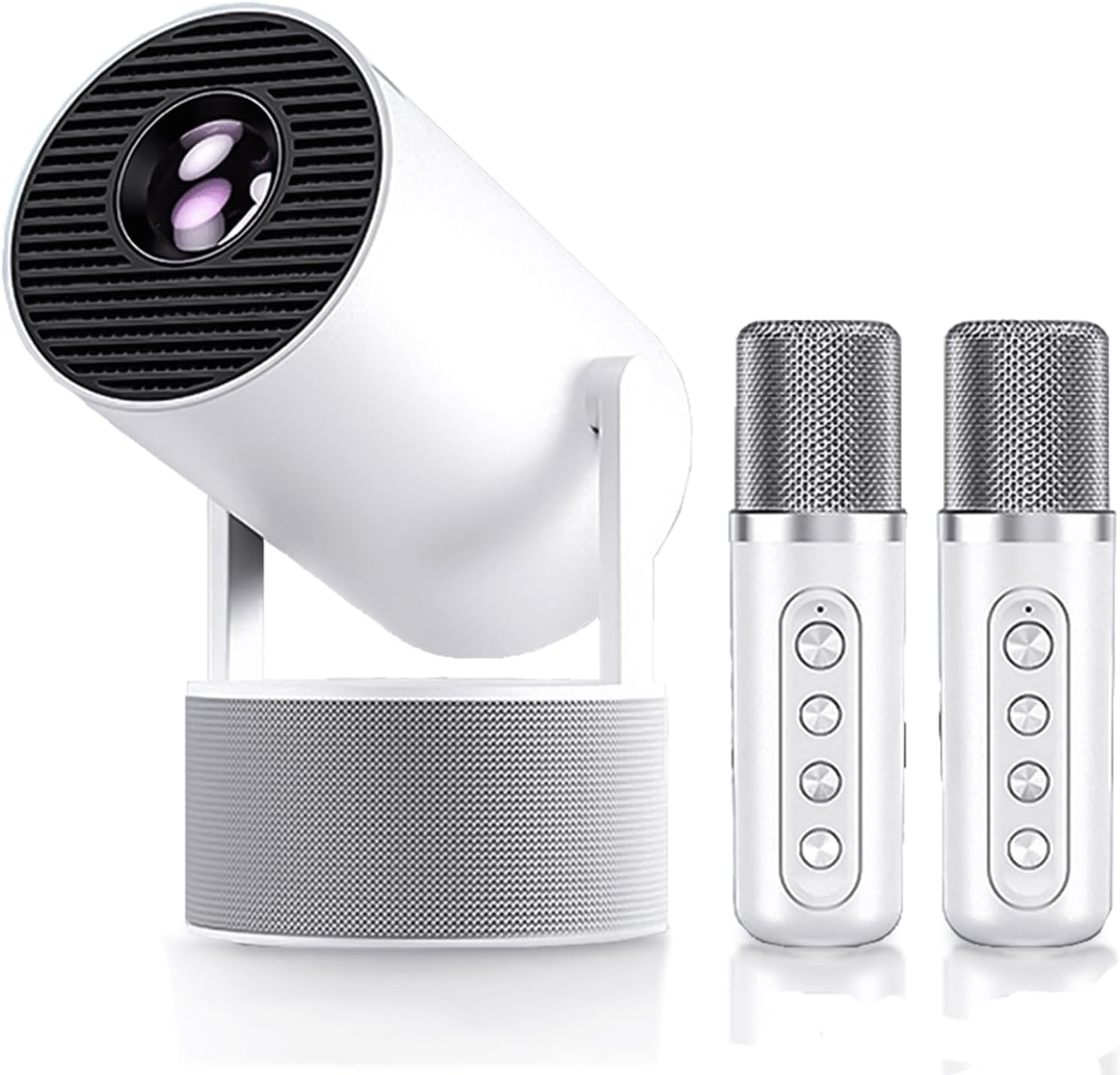 Mini Portable Projector, HY300 PRO Karaoke Projector Support 4K 1080P with Dual-Band WIFI6 5G Wireless 5.0 Bluetooth Android 11, 200AISI 180° Rotatable