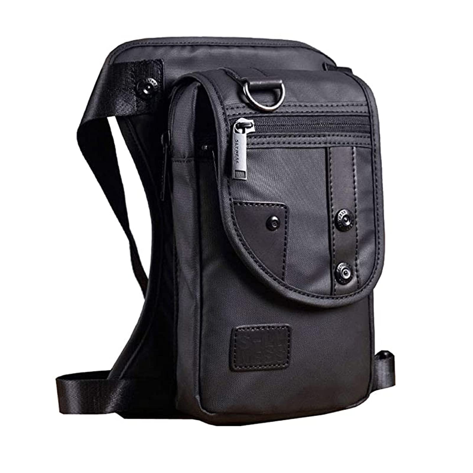 LTLWSH Heuptas Drop Beenzak voor Heren Dames Riem Heuptas Multifunctioneel Motorfiets Fiets Buitensporten Fietsen Rijden Wandelen Camping Pouch,zwart