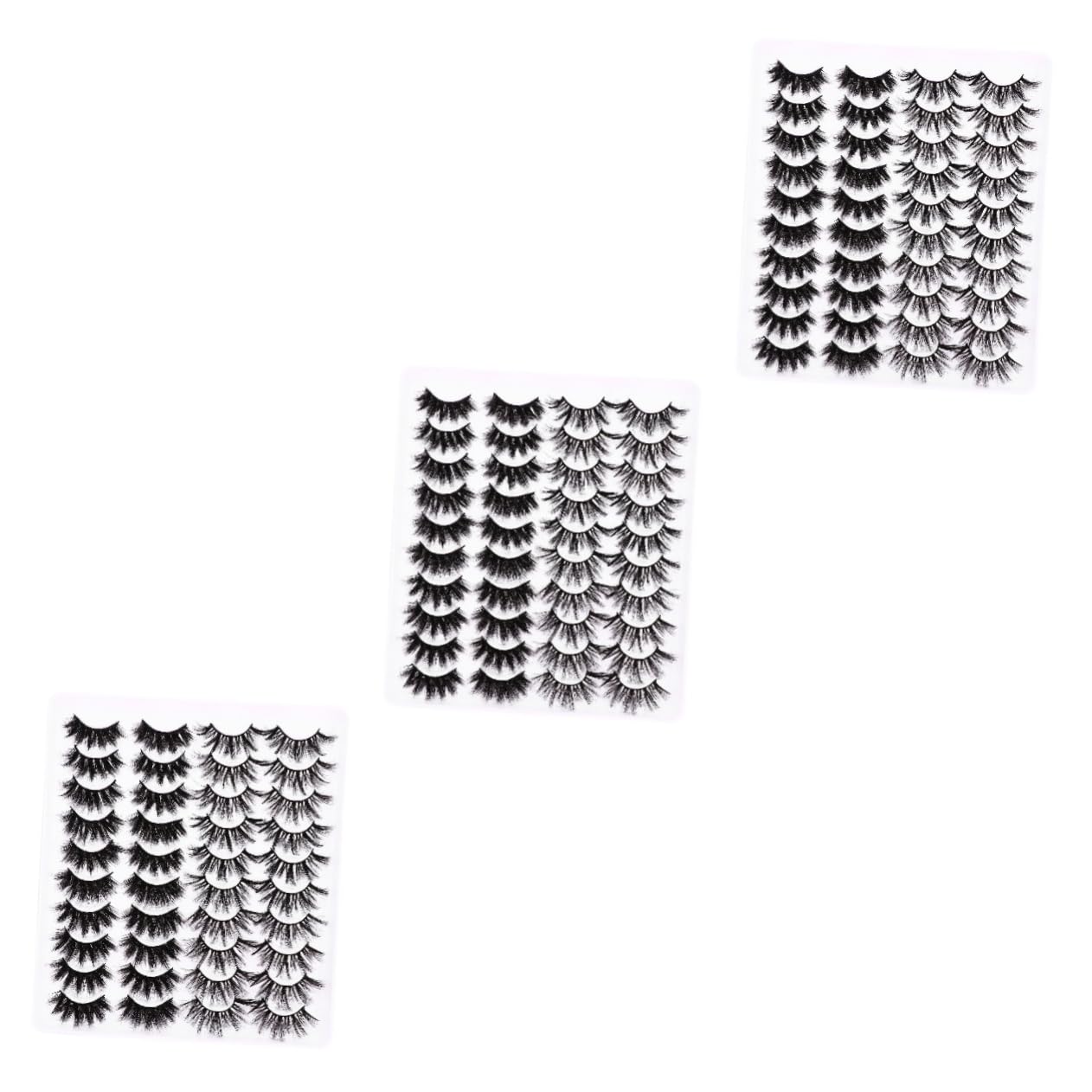FOMIYES 60 Paia Ciglia Croce Stereo Ciglia Folte ia Finte Naturali ia Di Trucco Delle Donne ia Fitte 3d Incrociare Le ia Finte 3d Imitazione Black