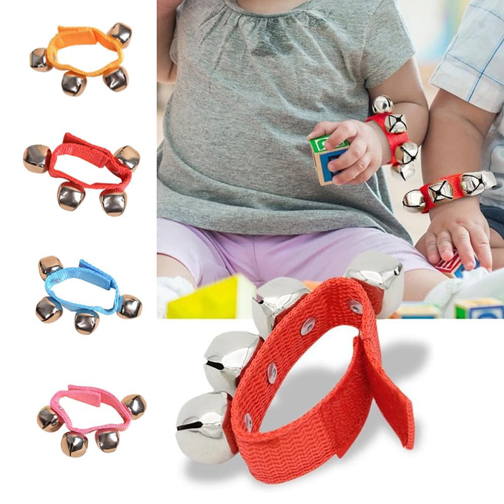 Accessori Ritmici Bambini 24 Braccialetti Con Campanelli Jingle Bells - 12 Colori Per Feste E Musica Feste Natale - 2