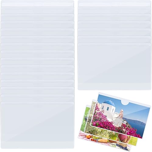 Paquete de 60 bolsillos para tarjetas de índice con portatarjetas autoadhesivos abiertos en la parte superior, bolsillos para etiquetas, bolsillos