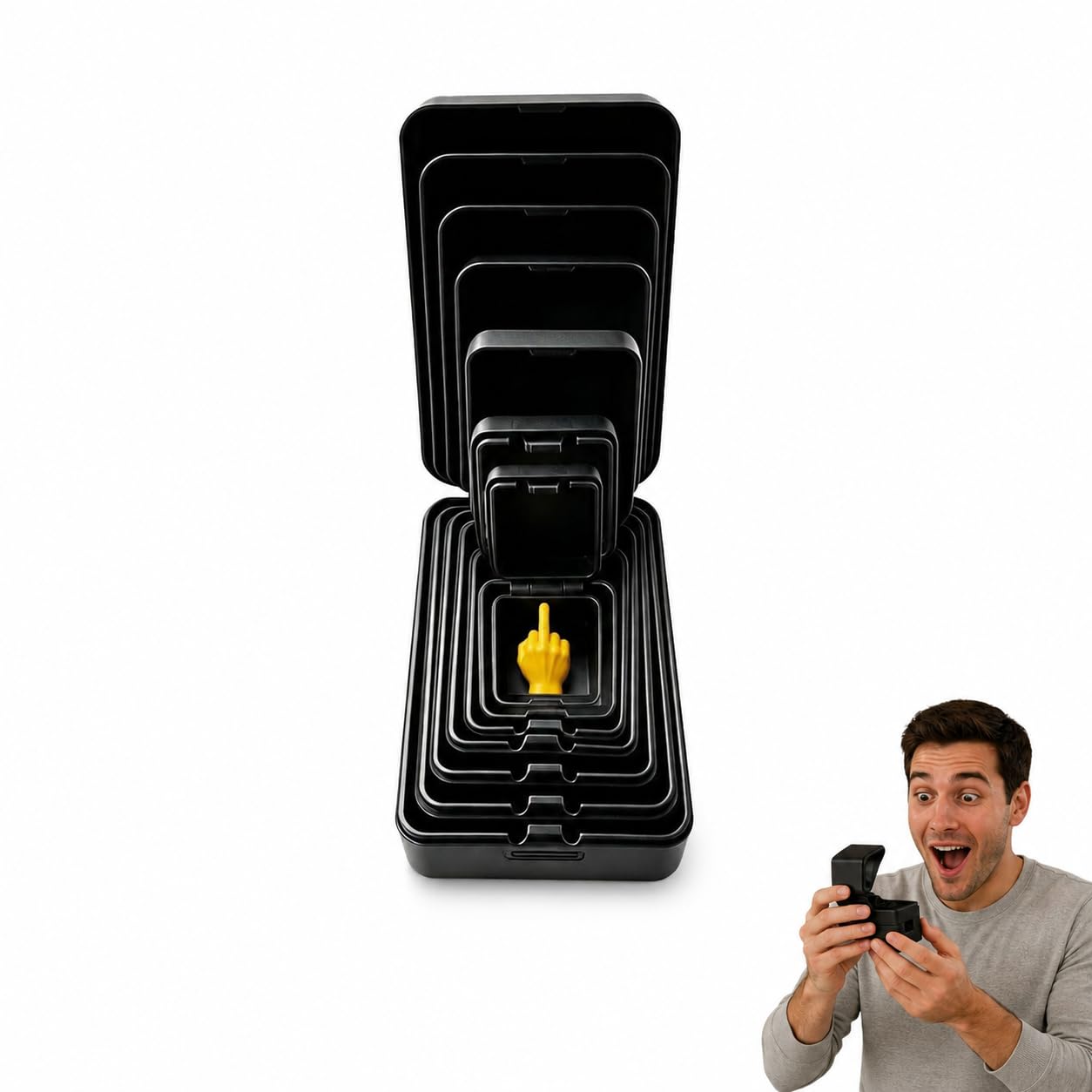 HiGropcore Nesting Middle Finger Surprise Gift Box,Middle Finger in a Box