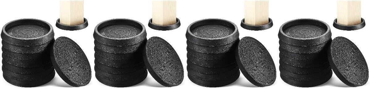 Cabilock 32pcs Rubber Furniture Feet Non-Skid Floor Protectors - Pads for Chairs Tables Shape for Hardwood Floors Easy to Install