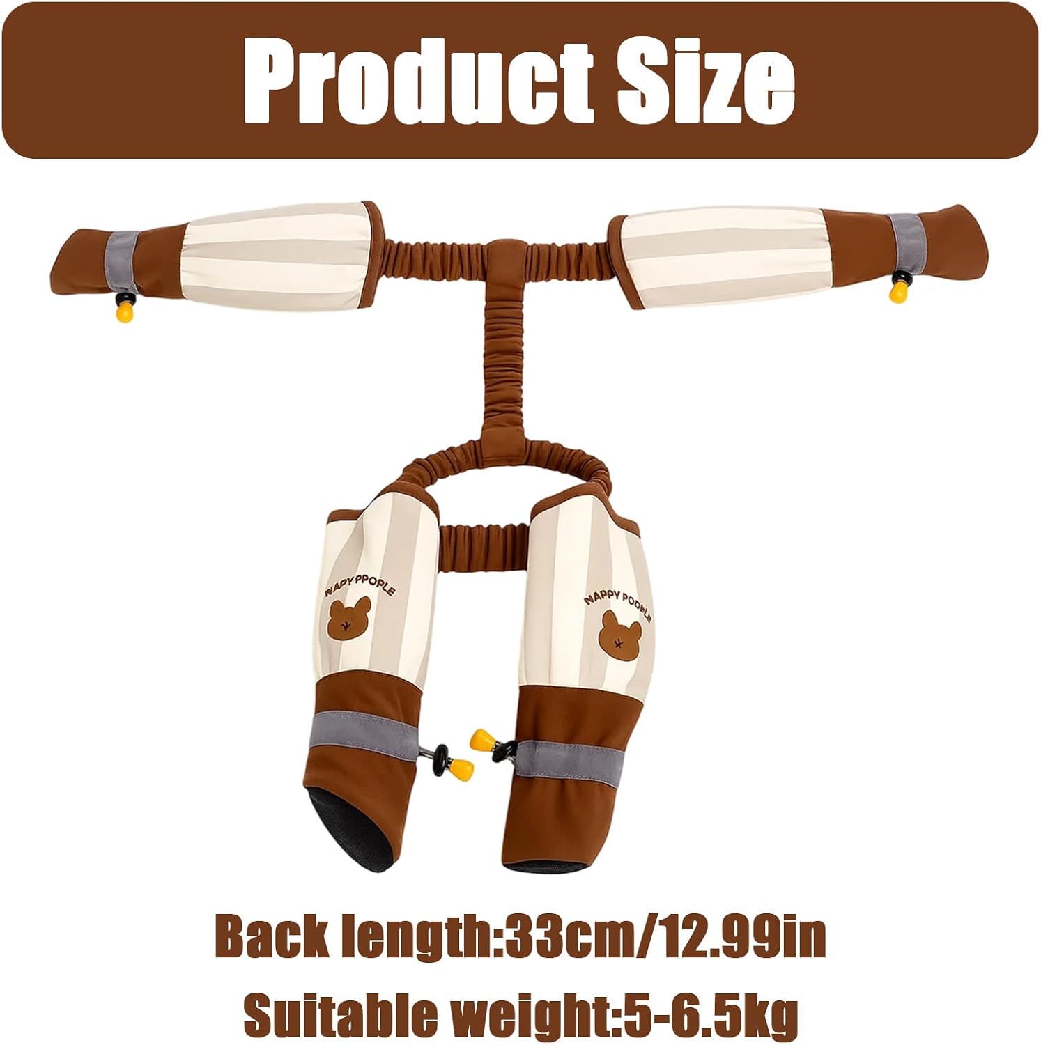 Dust Free Dog Pants with Feet, Pet Anti Dust Pants?Suspender Boots, Brown Stripes, Size L, Comfortable and Protective Dog Clothing