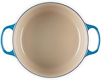 Vista 3 de Le Creuset Horno holandés redondo de hierro fundido esmaltado, 4.5 cuartos de galón, Marsella