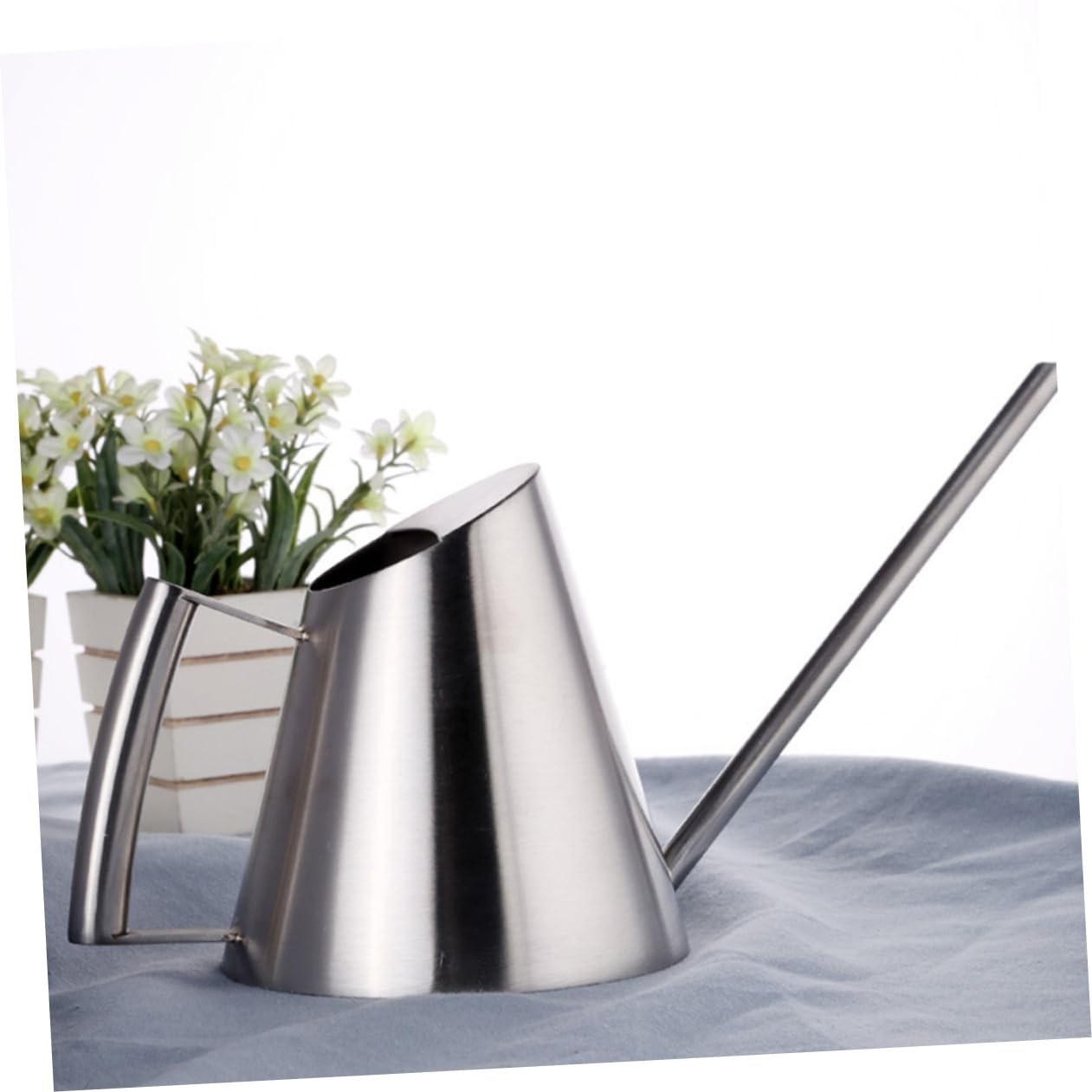 Annaffiatoio in Acciaio Inox 1500ml, Argento, Rotondo