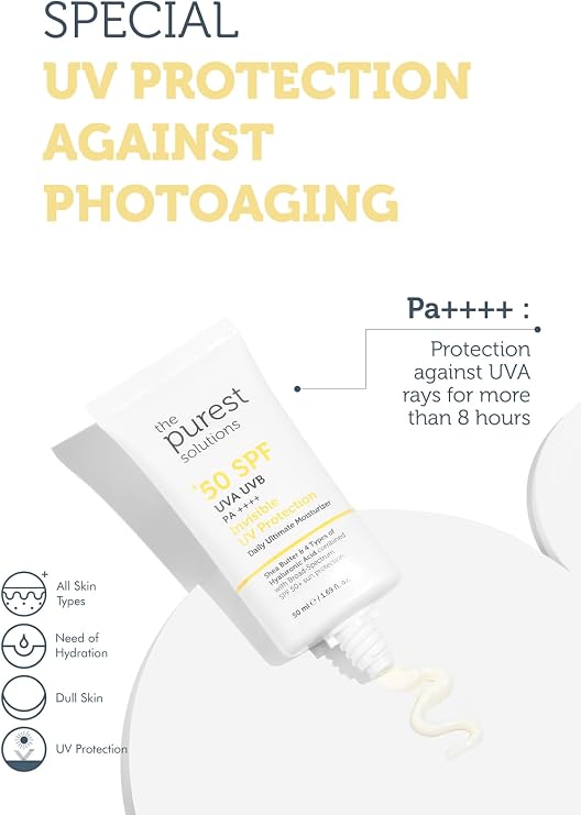 The Purest Solutions, Sunscreen Cream with High Protection and Moisturizing Effect SPF 50, 50 ml