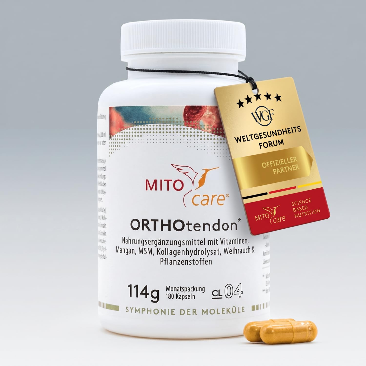 MITOcare ORTHOtendon - Bindegewebe Kapseln fördern ein gesundes Bindegewebe - Wirksame Kollagen Kapseln helfen dem Körper bei der Blutbildung - Vorratspack mit 180 Kapseln, ausreichend für einen Monat