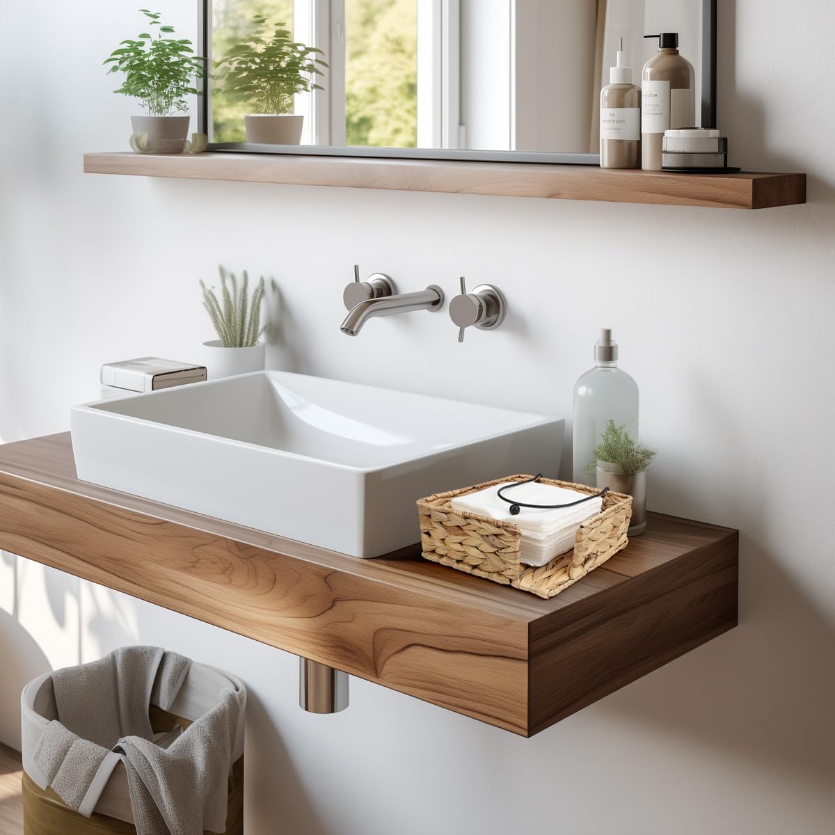 Napkin Holder for Table,Water Hyacinth Flat Napkin Holder with Weighted Arm,Wicker Napkin Baskets for Kitchen Dinner Table,Flat Napkin Dispenser for Countertop, Dining Room - Image 6