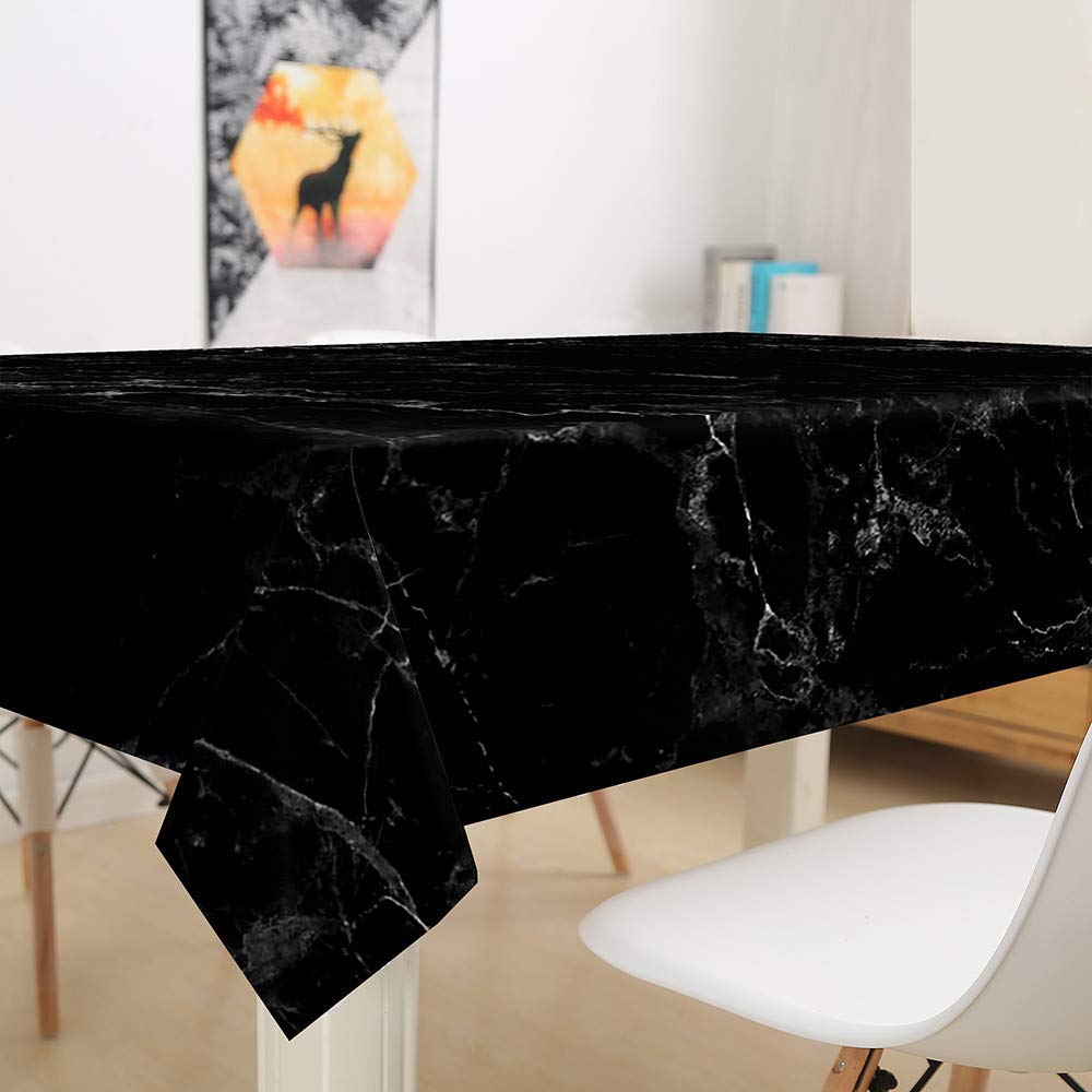 Mantel rectangular impermeable de fácil cuidado, resistente a las manchas, moderno estampado de mármol, tela de poliéster, perfecto para cocina, comedor, hogar y jardín (E, 140 x 160 cm)