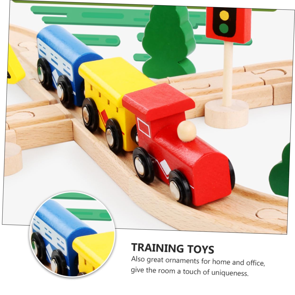 SUPVOX Giocattoli Di Legno Puzzle Per Ragazzo Set Di Vagoni Ferroviari in Legno Di Faggio Giocattoli Educativi Puzzle Per Ragazzo