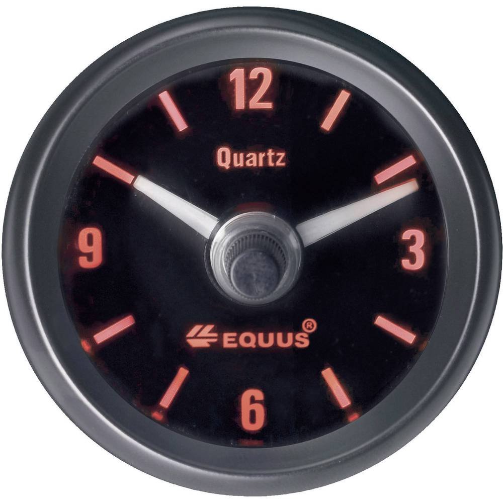Equus 855207 656789 Samochodowy instrument do zabudowy kwarcowy analogowy 4 diody LED niebieski, zielony, żółty, czerwony 52 mm