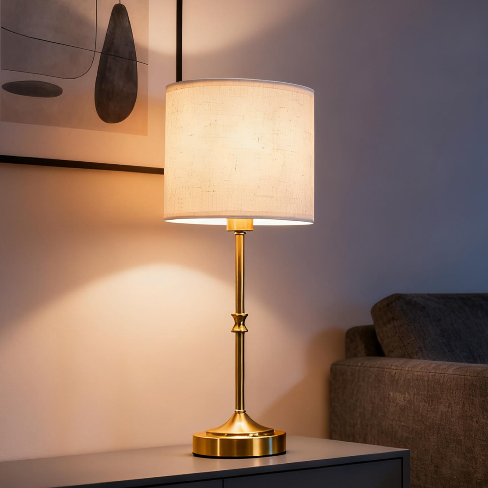 HIYUOZYER Cordless Table Lamp,5200mAh Rechargeable Battery Powered Table Lamps,3-Level Brightness Dimmable, Mid Century Lamp,Bedside Night Lamp,