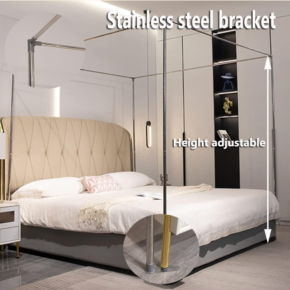 Pink Mosquito Net Bed Canopy for Girls & Boys, Princess Style Bed Curtain Canopy, 200x230cm (79x91in), Includes Stand, Perfect for Bedroom Decor and ct Protection