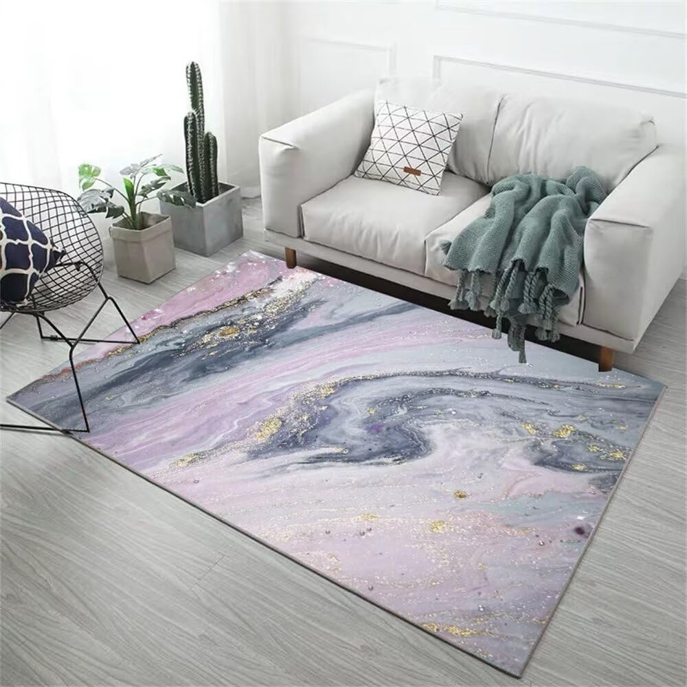 Grand tapis salon terrasse et chambre fille gris violet 70x140