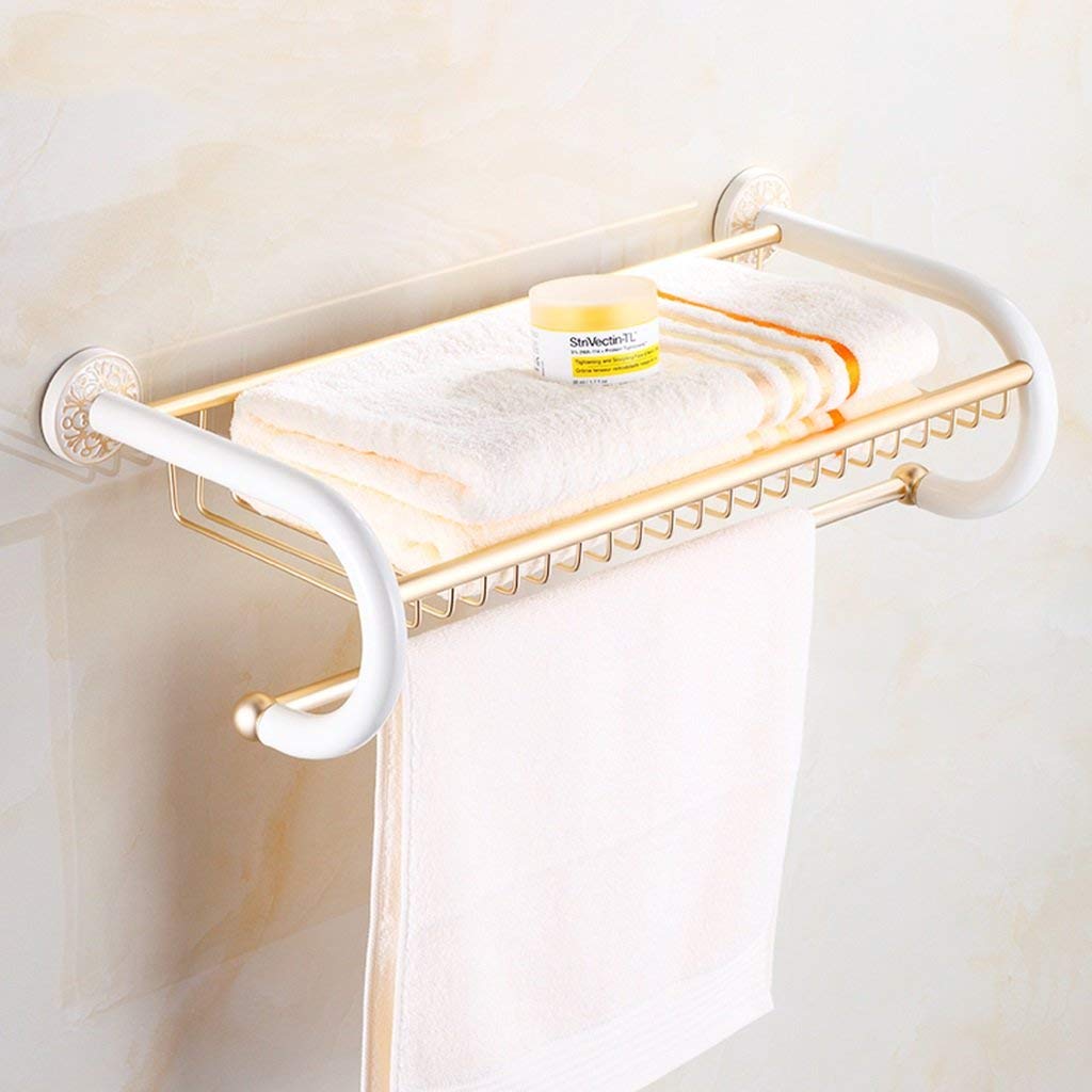 Toallero de pared de aleación de aluminio-magnesio, estante de baño estilo europeo