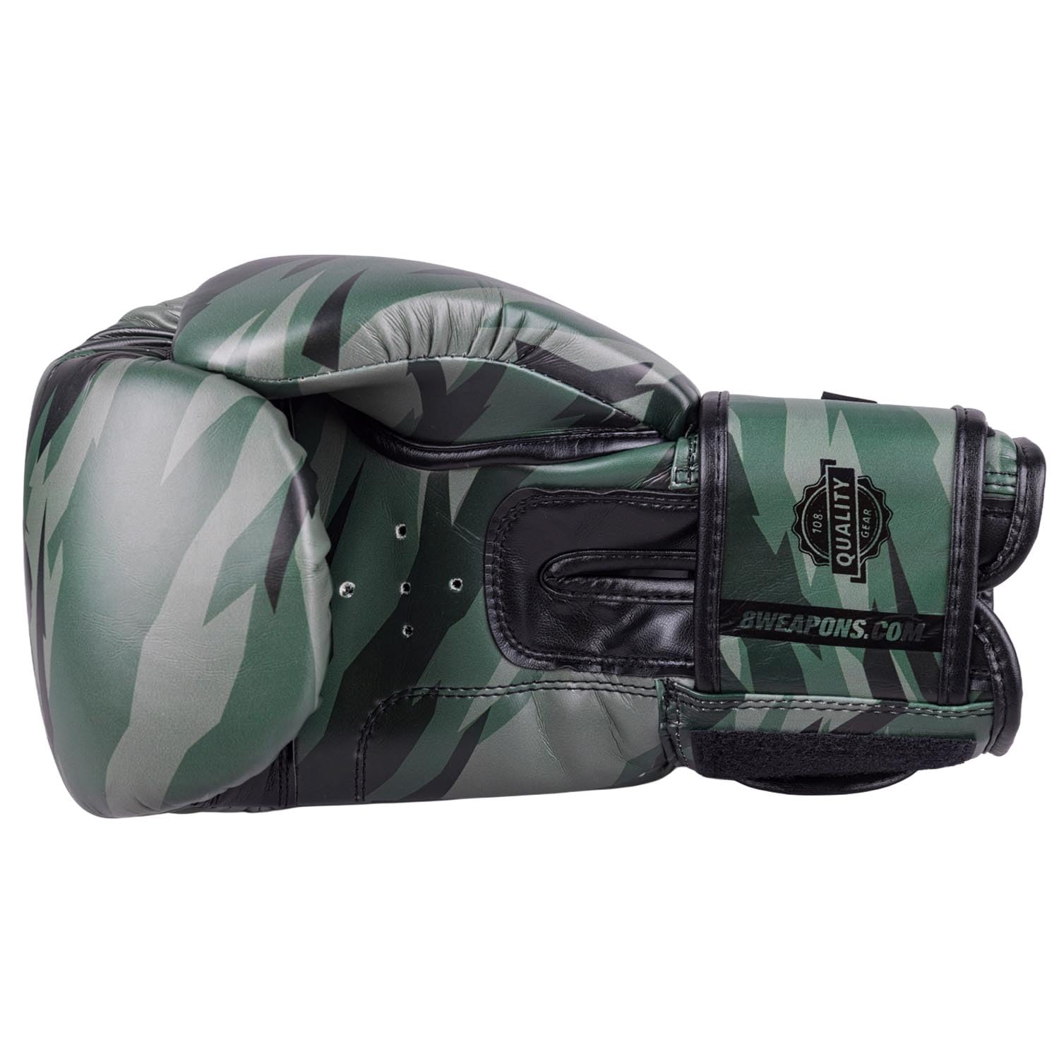 8 WEAPONS Boxhandschuhe Unlimited 2.0, Woodland Camo, Training, Sparring und Wettkampf, Kunstleder, Perfekte Dämpfung und stabile Nähte, Handschuhe für Muay Thai, K1, Boxen, MMA und Kickboxen