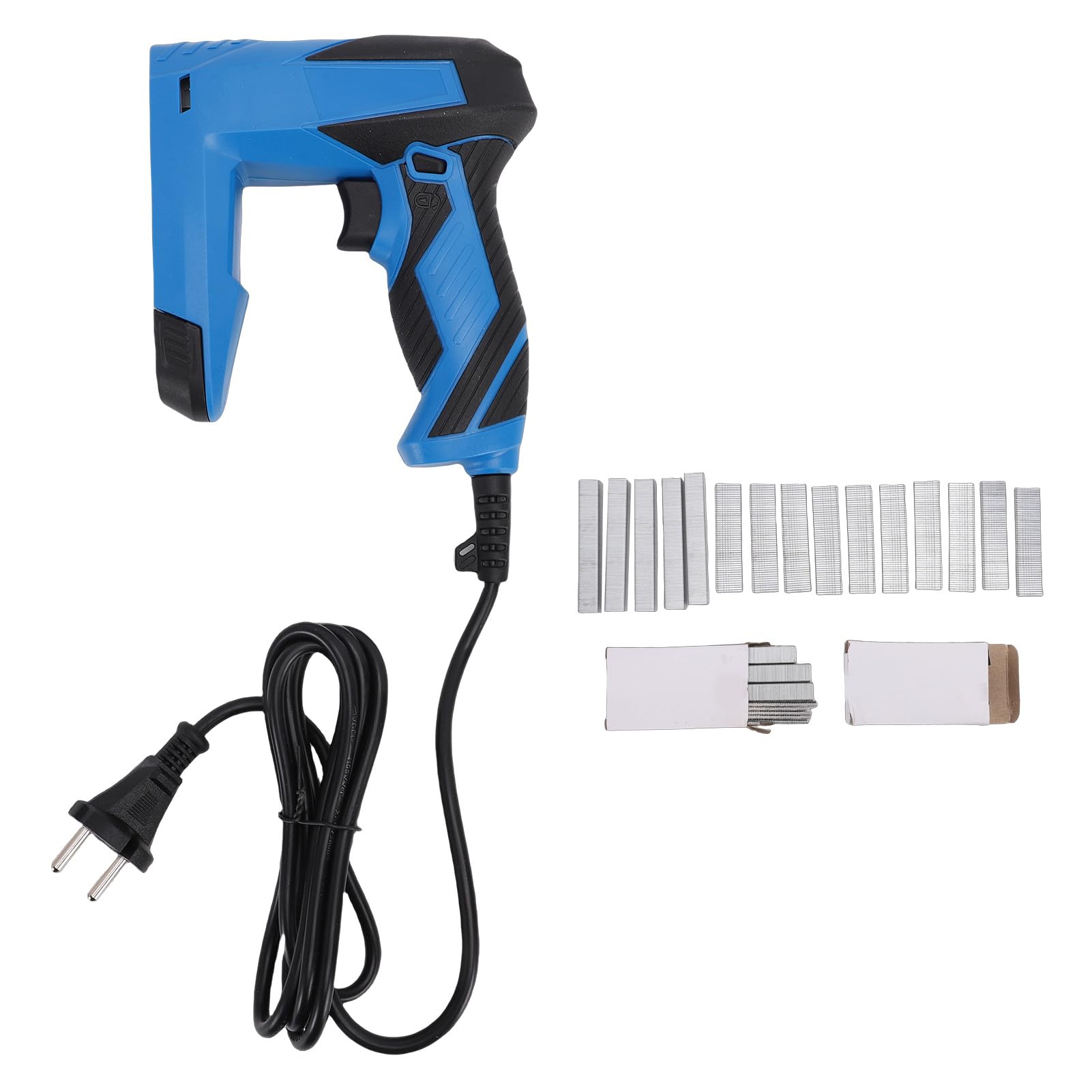 YWBL-WH Pistola Grapadora Eléctrica, Clavadora Grapadora Eléctrica Compacta y Liviana para Reparación de Muebles de Carpintería, con Compartimento de Carga Inferior y 3 Interruptores de (Enchufe de