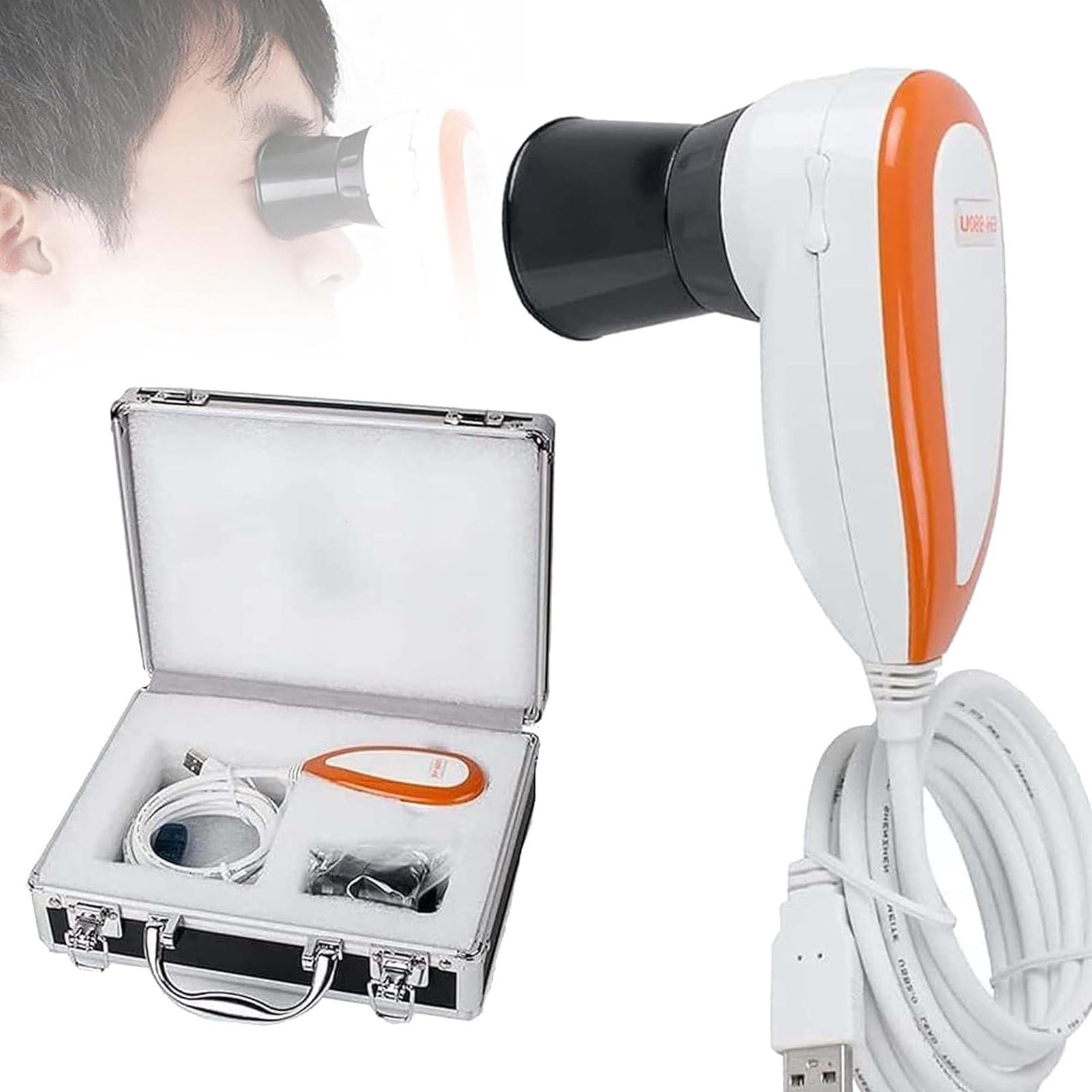 Lshfyv White Iriscope Iris Analyzer Iridology Camera, 5.0 Mp Iris Analysis Camera, Iris Analyzer Iridology Camera, Left/Right/Usb Lamp Analyzer With Iris Software, High Resolution 2560 X 1920
