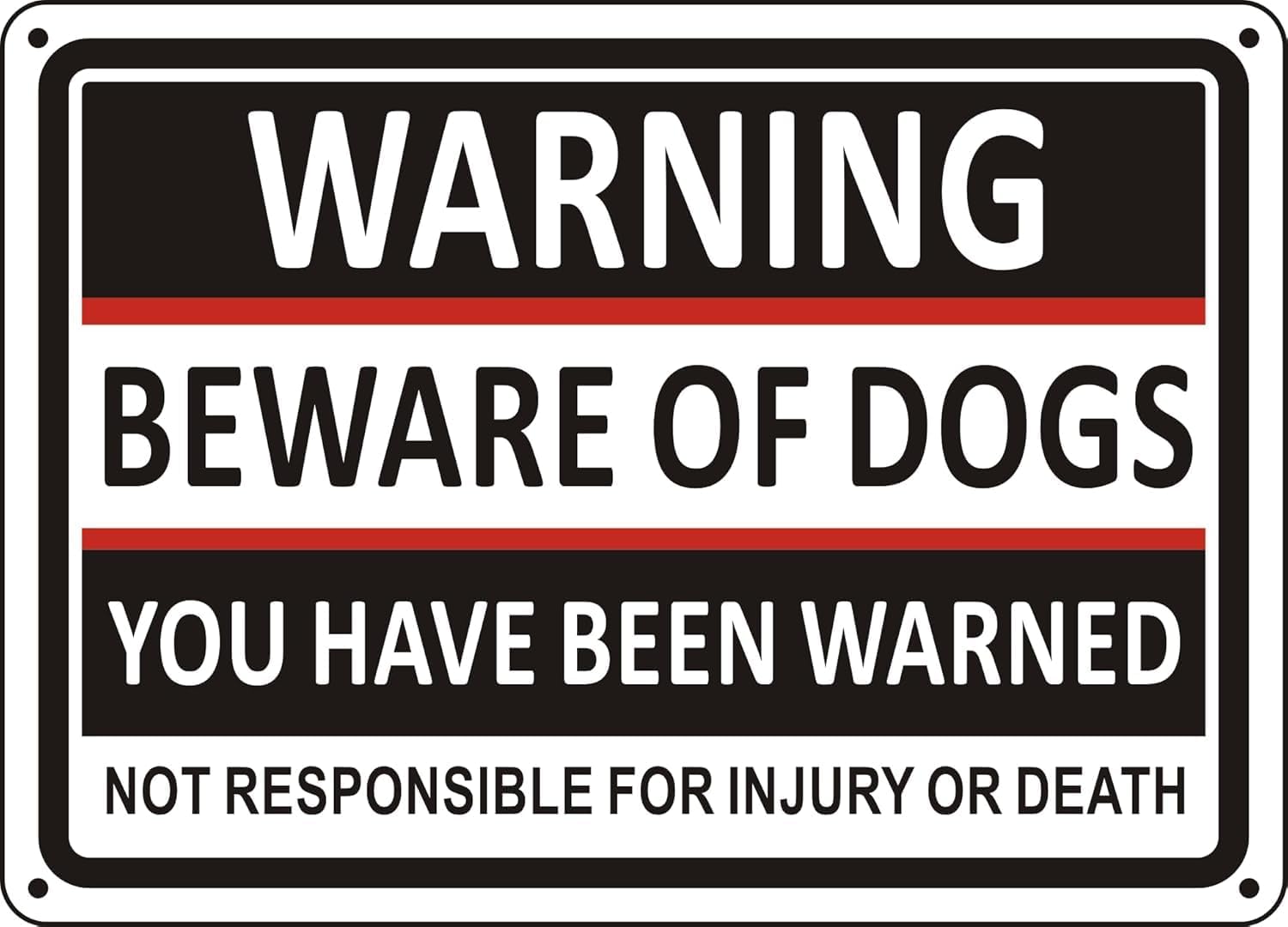 Warning Beware of Dog Metal Sign, Aluminum, 8x12 Inch, Rust Free, Weather-Resistant, for Fence or Yard