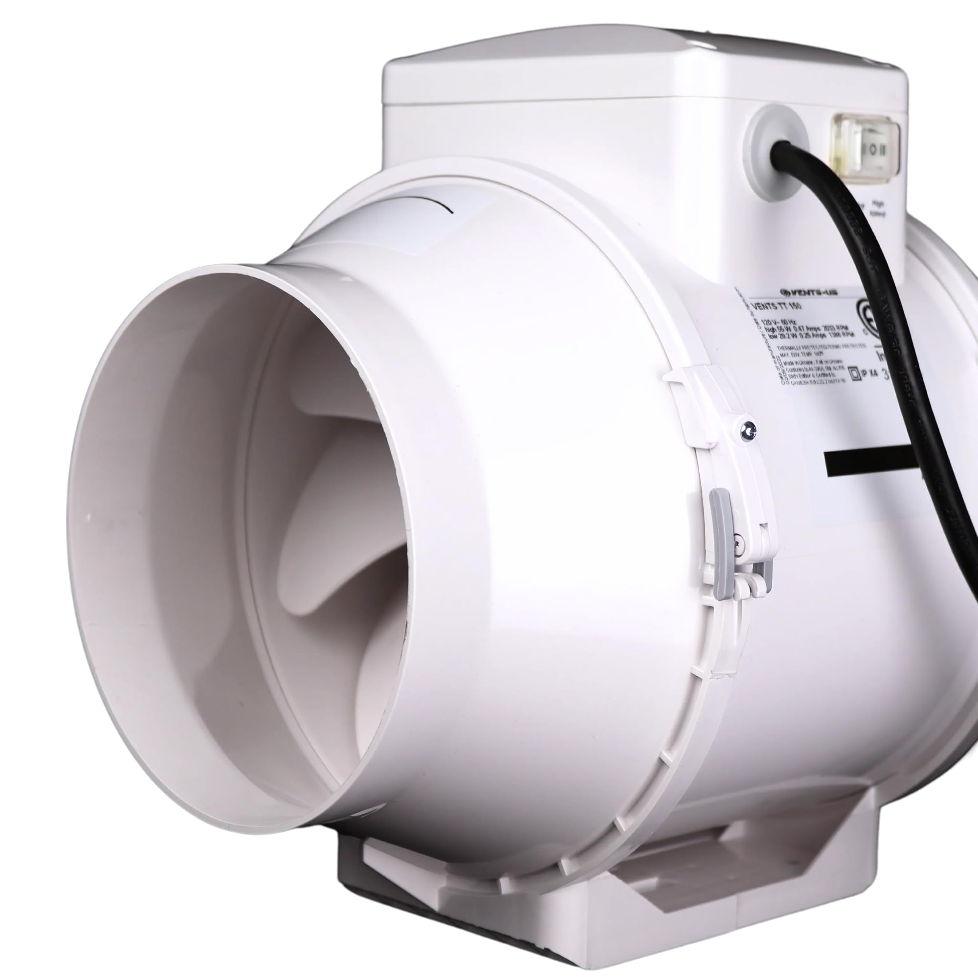 VENTS-US TT 150 6 inch Inline Fan for ducting with high Static Pressure Application - Ideal Solutions for Multi-Purpose Supply or Exhaust use in Residential and Commercial Ventilation