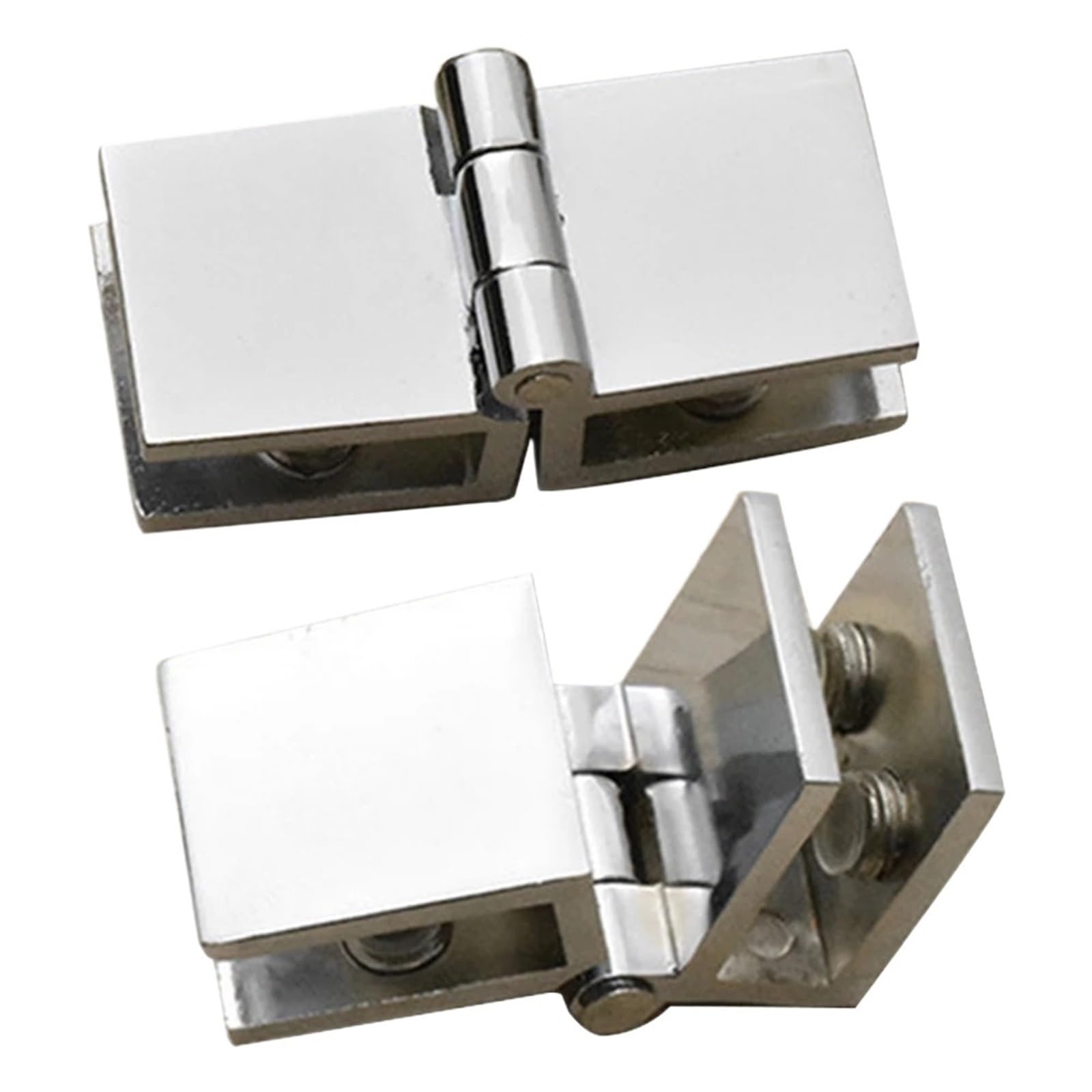 Alnaeson 180 Degrees Glass Door Hinge 90 180 Degree Bilateral Clip Home Easy Install Glass Clamp Zinc Practical Durable Cabinet Door Hinge Bathroom Furniture Cupboard For Glass Cabinetss(180 Degrees)