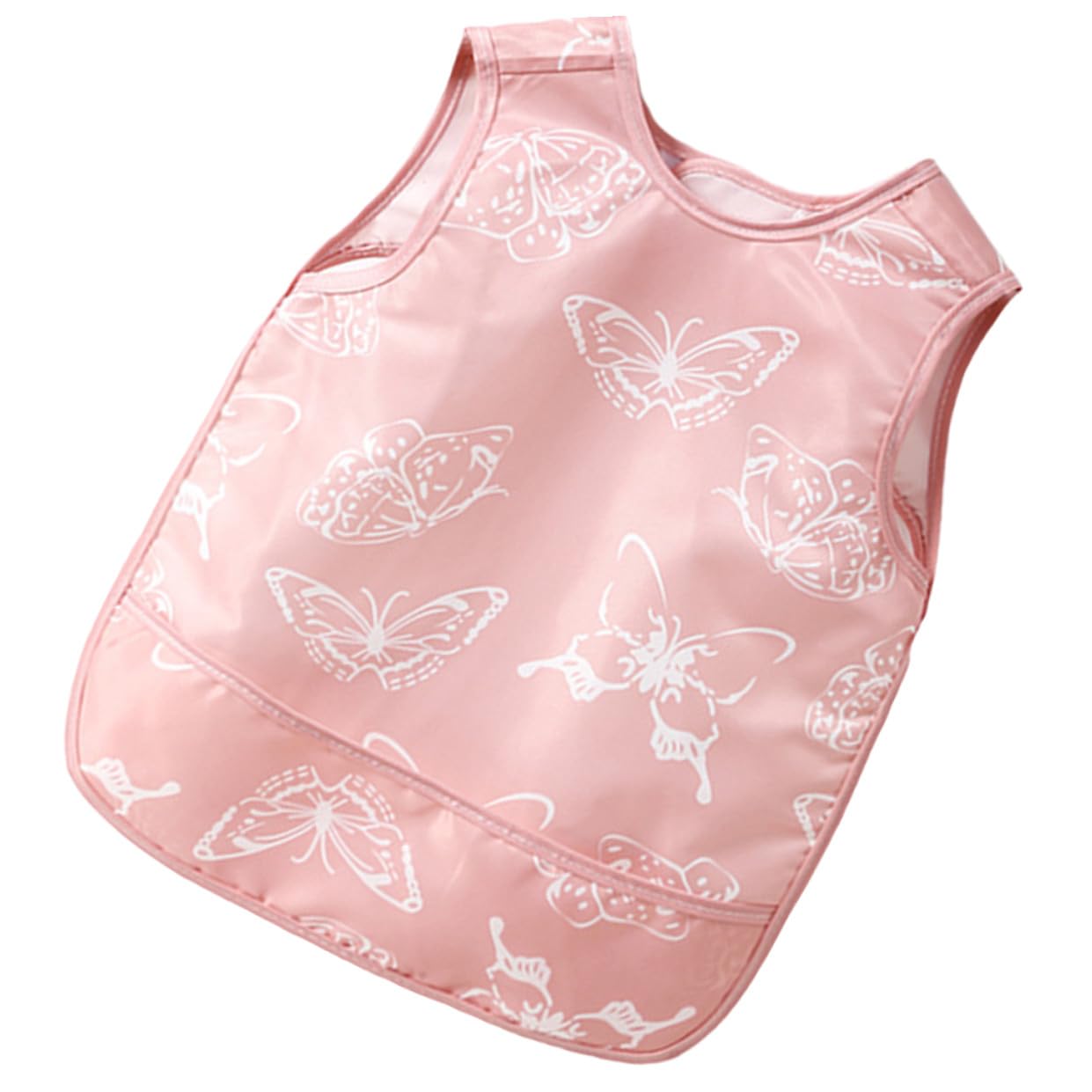 COMPUKAS Sleeveless Meal Bib Apron for Ages Lightweight Portable Eating Smock for Home Nursery School Easy to Clean Feeding Coverall