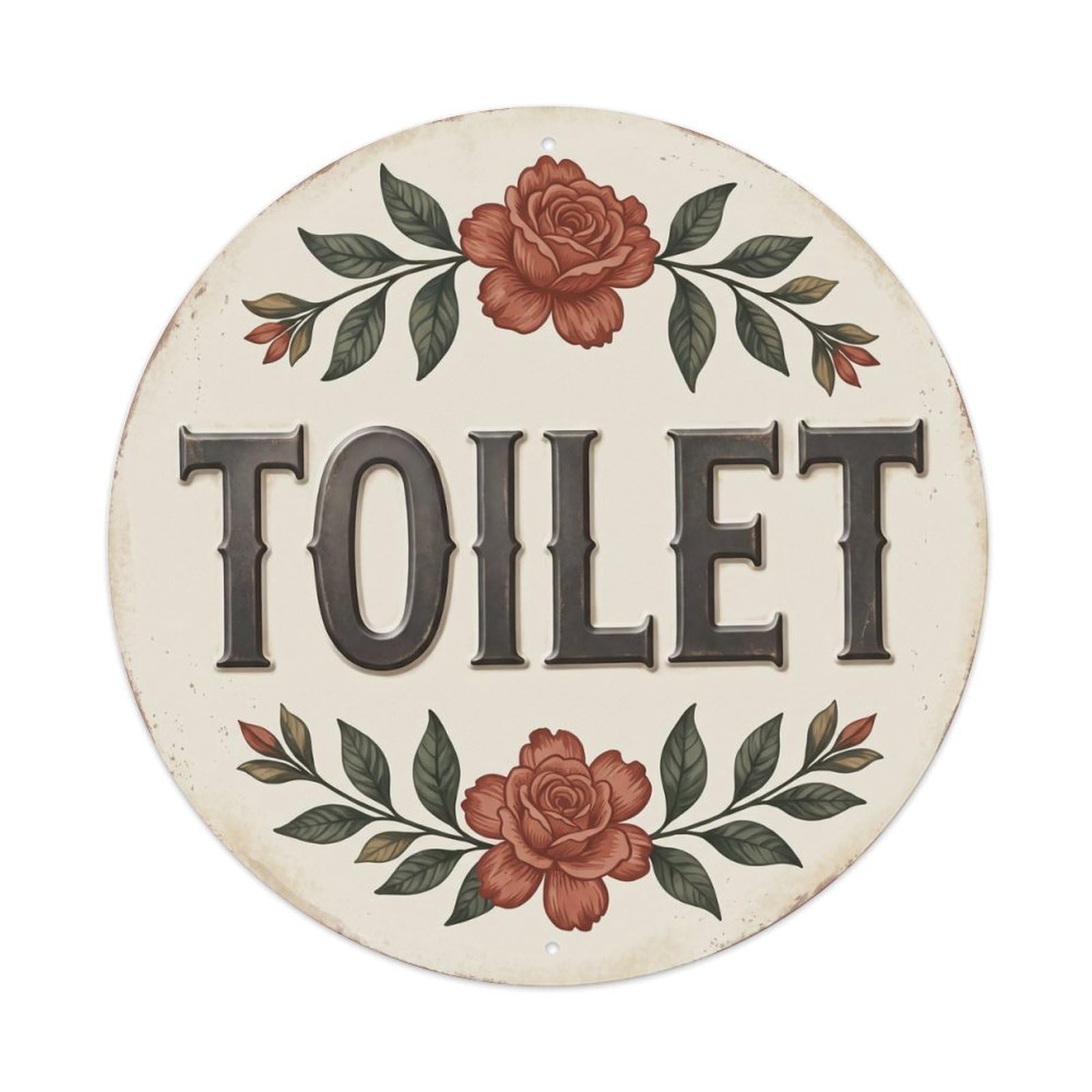 Okahys 8X8inch(20X20cm) Toilet(Wc) Signage Rose Vintage Metal Tin Sign