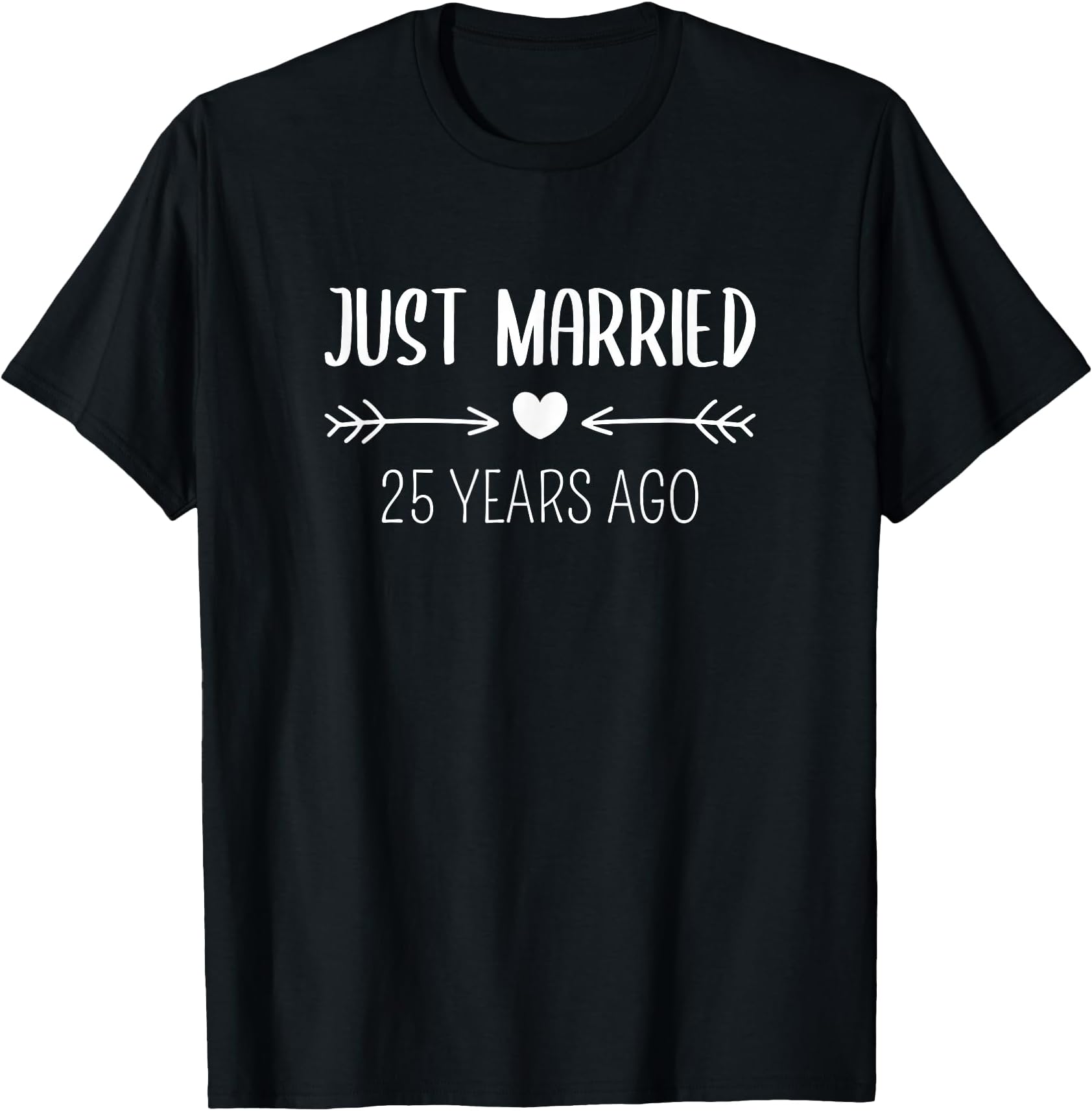 Just Married 25 Years Ago 25th Husband Wife Anniversary T-Shirt