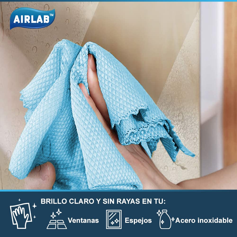 Airlab 8X Nano Paños de Limpieza Magico, Bayetas de Microfibras para Cristales sin Rayas, Trapo Balletas para Cocina Coches Automóviles Ventanas Vidrios Espejos Grifos Baño, 40 x 30 cm - 5