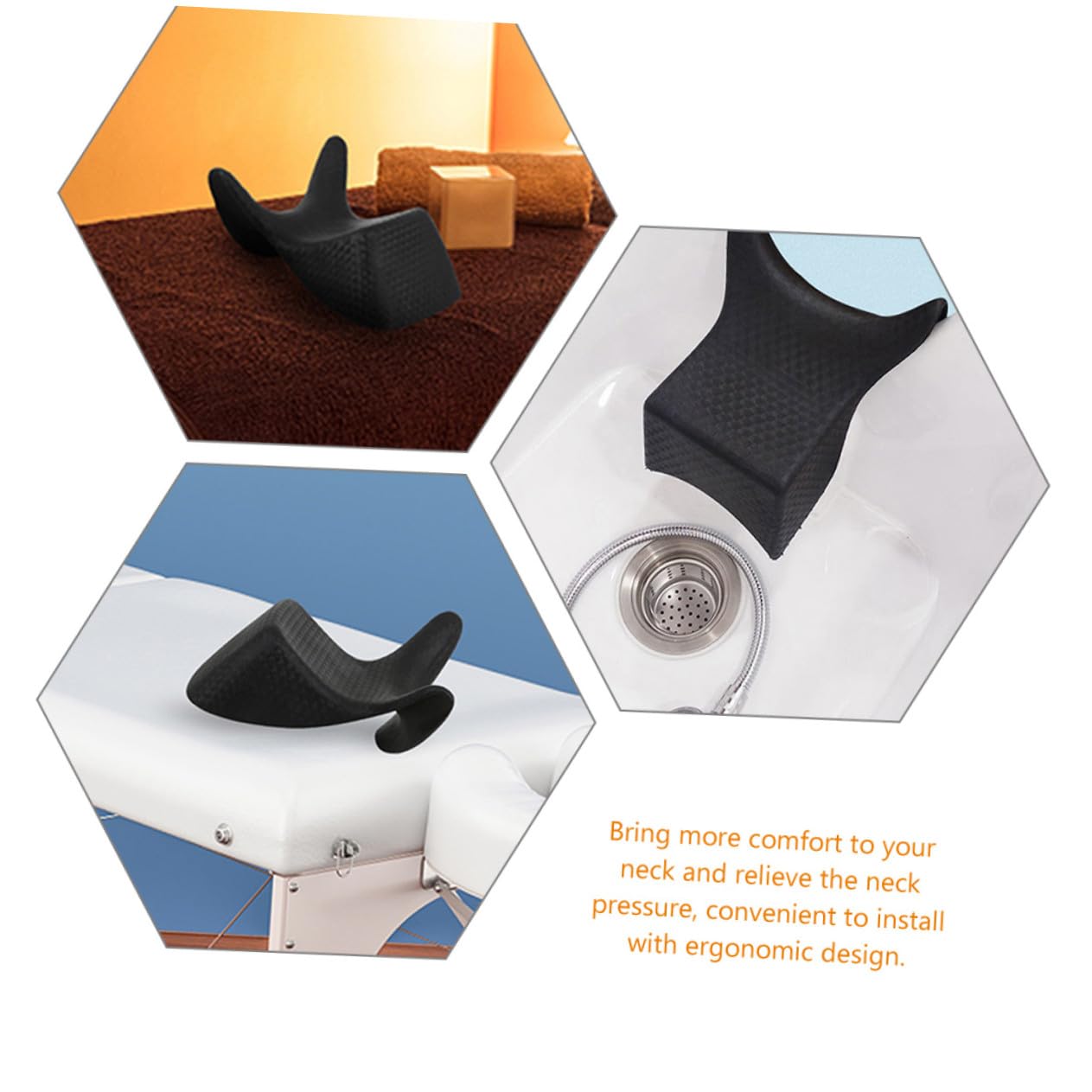 Almohada para Lavado de Pelo en Salón PVC Negro, 2 Piezas
