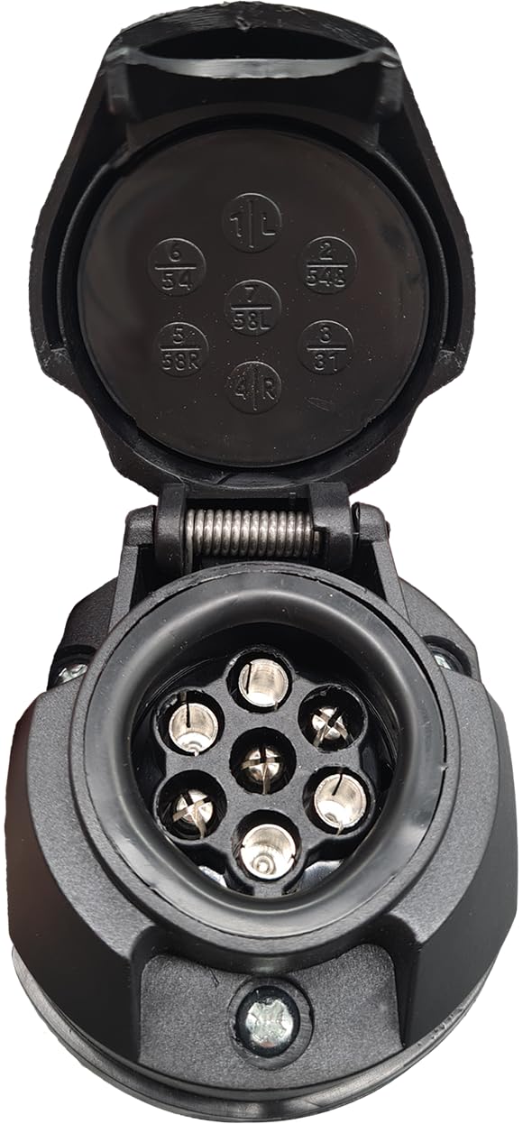 Berger & Schröter | Spannungswandler Adapter für Anhänger 7 polig 24V auf 7 polig 12V, ISO 1185, ISO 1724, Spannungsreduzierer
