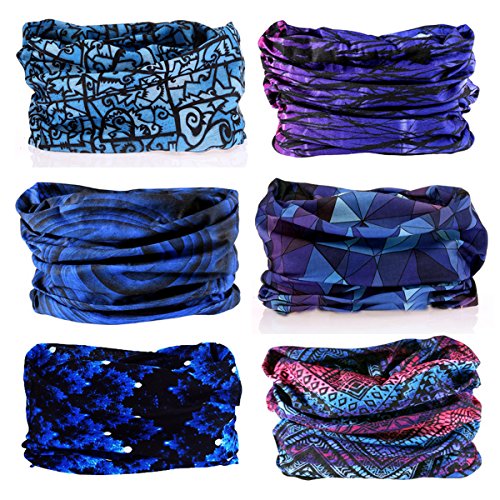 Preisvergleich Produktbild YouGa Nahtlose Multifunktionstuch - Bedrucktes Bandana, 6 / 9 Stück Elastische Halstuch Schlauchtuch Damen Sturmmaske Herren Face Shield für Motorrad Fahrrad Bergsteigen UV Widerstand
