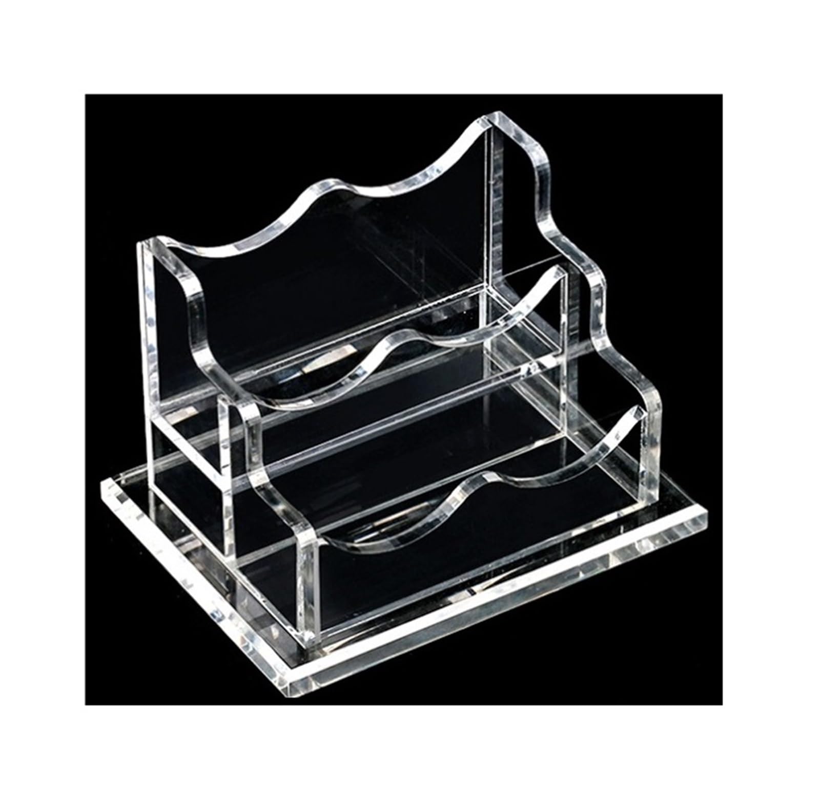 Porte Cartes Visite Porte-Cartes De Visite Transparent Support for Cartes for Bureau Convient Aux Rangement(12x9.2x8.5cm)