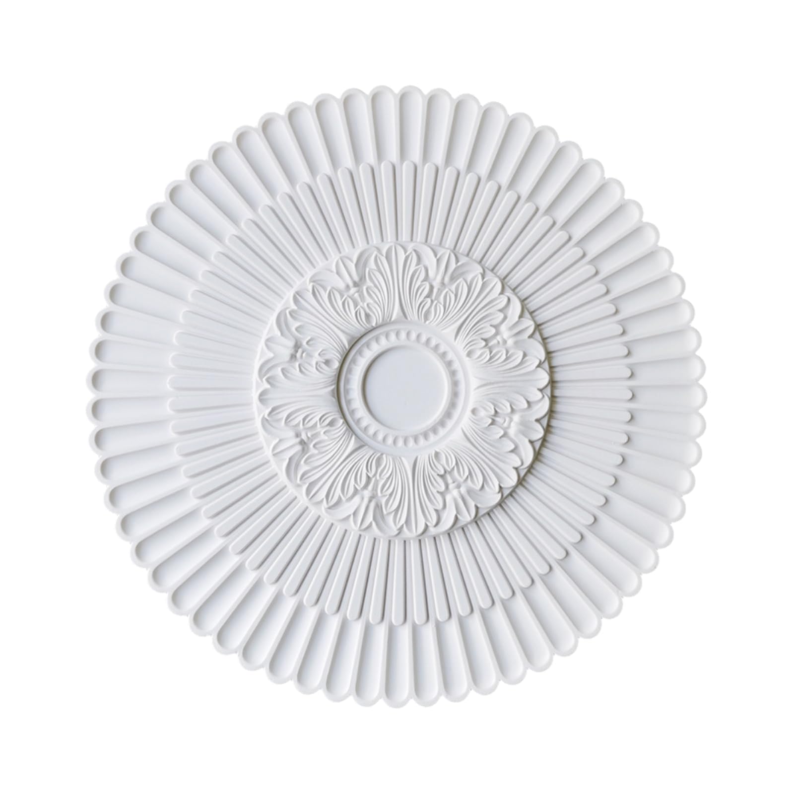 Foelanne Style-B White Molded Pu Round Ceiling Medallion Fan Light Base 30-60Cm(,60Cm)