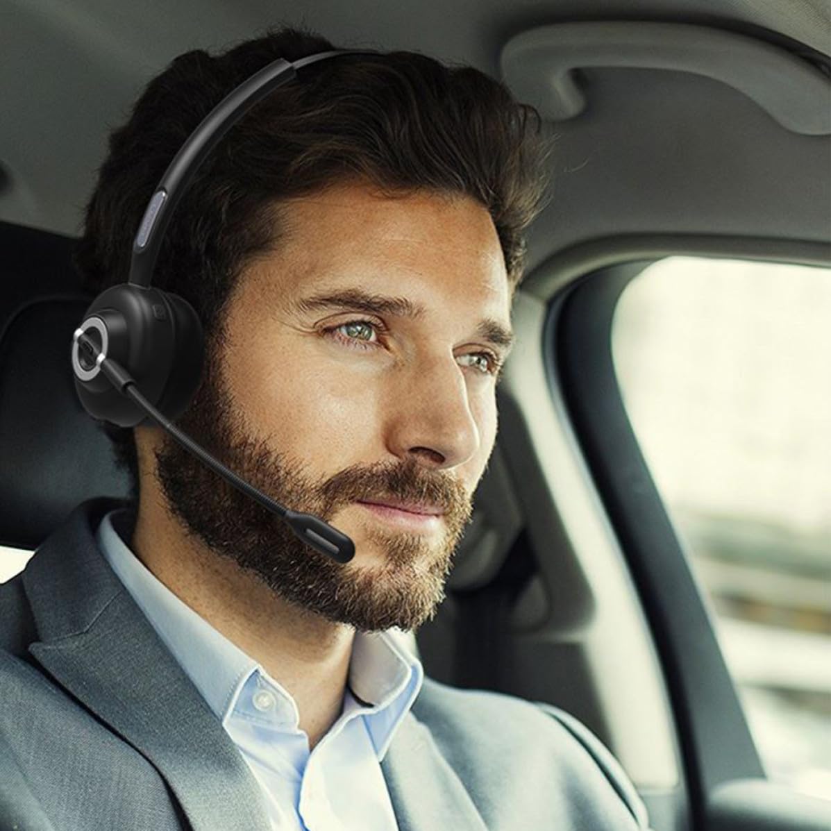 STOBAZA Auriculares Micrófono Inalámbricos 5.0 de Diadema, Negros | Auriculares Inalámbricos Cancelación de Ruido, Diseño Ergonómico y Suave, para Oficina y Ocio