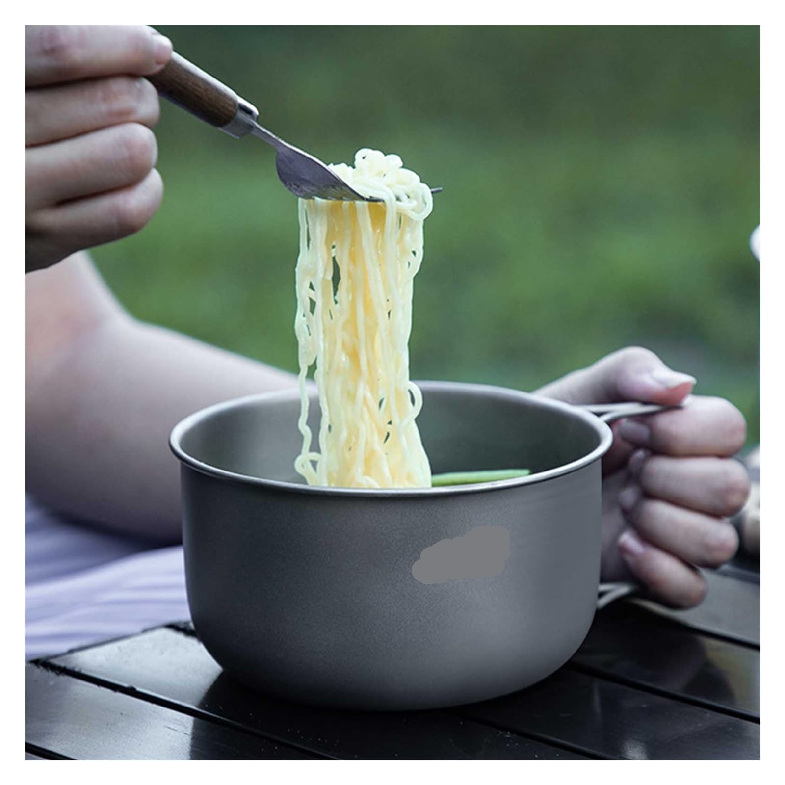 Generico Pentola da Campeggio Portatile 1200ML / 1400ML Pentole multifunzionali in Lega Riutilizzabili Zuppa Pieghevole, Compatibile for Esterni