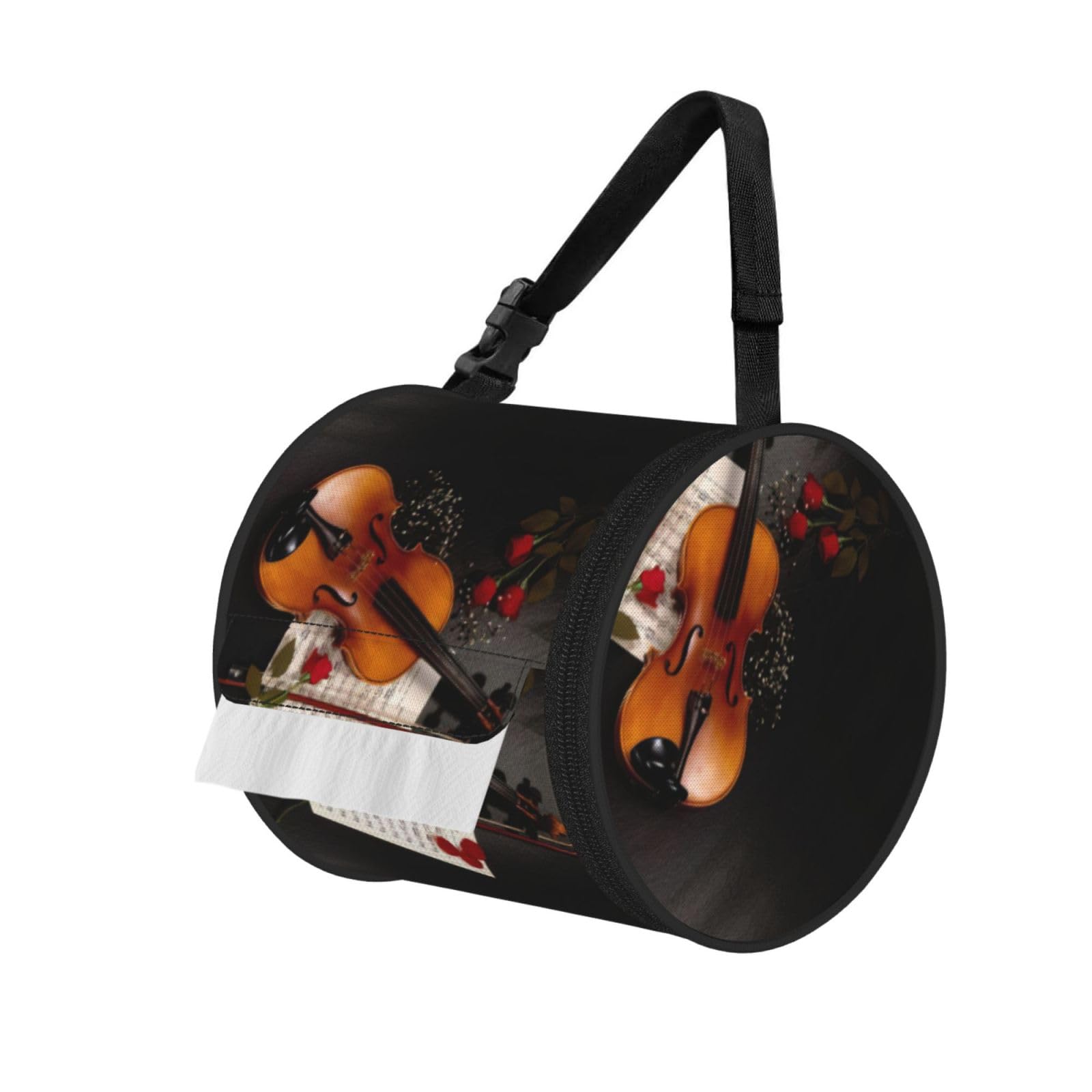 Violin Sheet Music Print Fashion Tissues Organizer Box, Hanging Tissue Holder For Purse Coins For Car Office Daily Outing