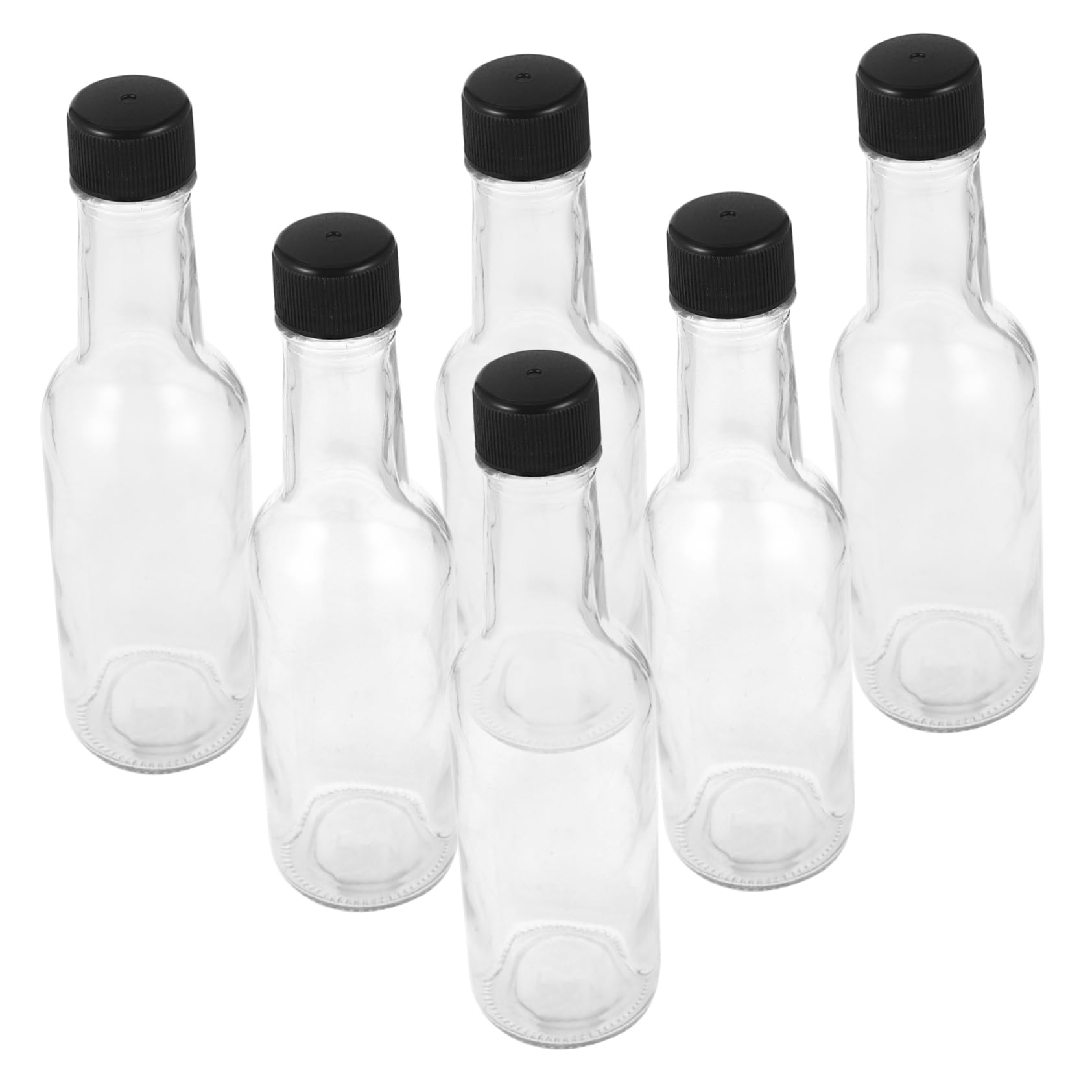PRETYZOOM 6 Stück 150ml Glasflaschen mit Deckel für Soßen und Dressing