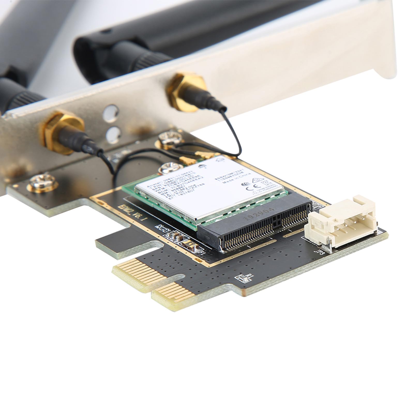 Jectse Carte Réseau Fil Double Bande, 1730 Mbps PCIe WiFi 6 9260NGW 5.0, avec Antenne 8DBi à Gain élevé, pour 10 OS